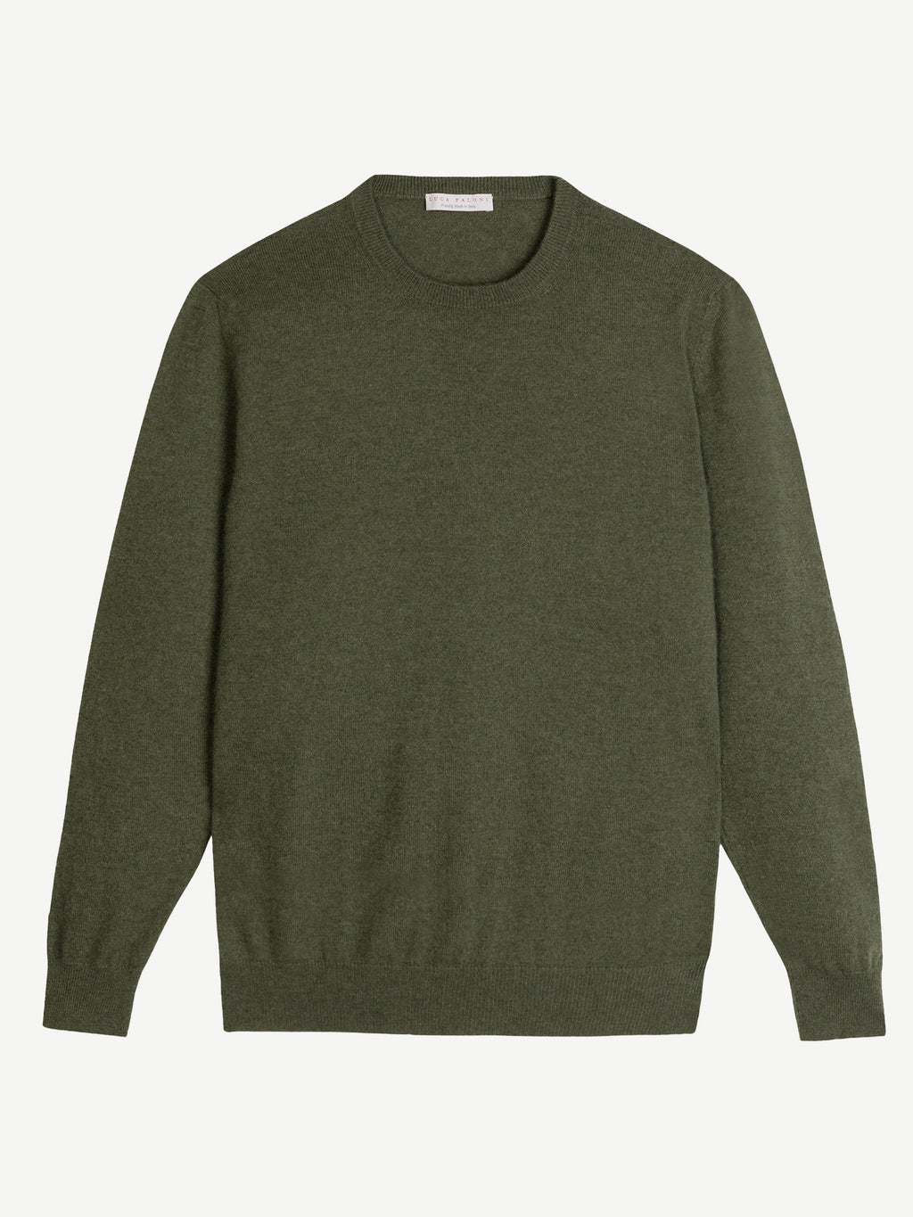 Luca Faloni 2-Ply Cashmere Crew Neck - Hunting Green - view 4