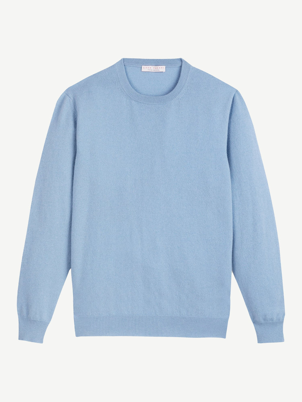 Luca Faloni 2-Ply Cashmere Crew Neck - Sky Blue - view 4