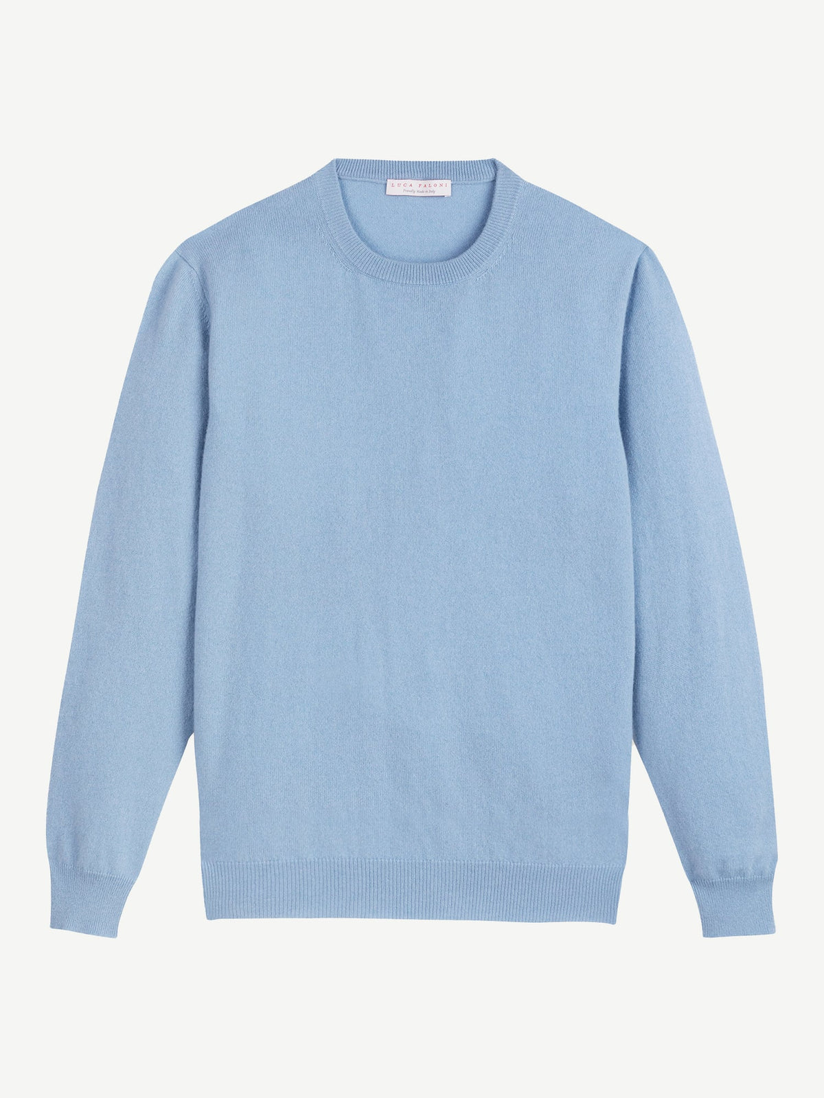 Luca Faloni 2-Ply Cashmere Crew Neck - Sky Blue - view 4