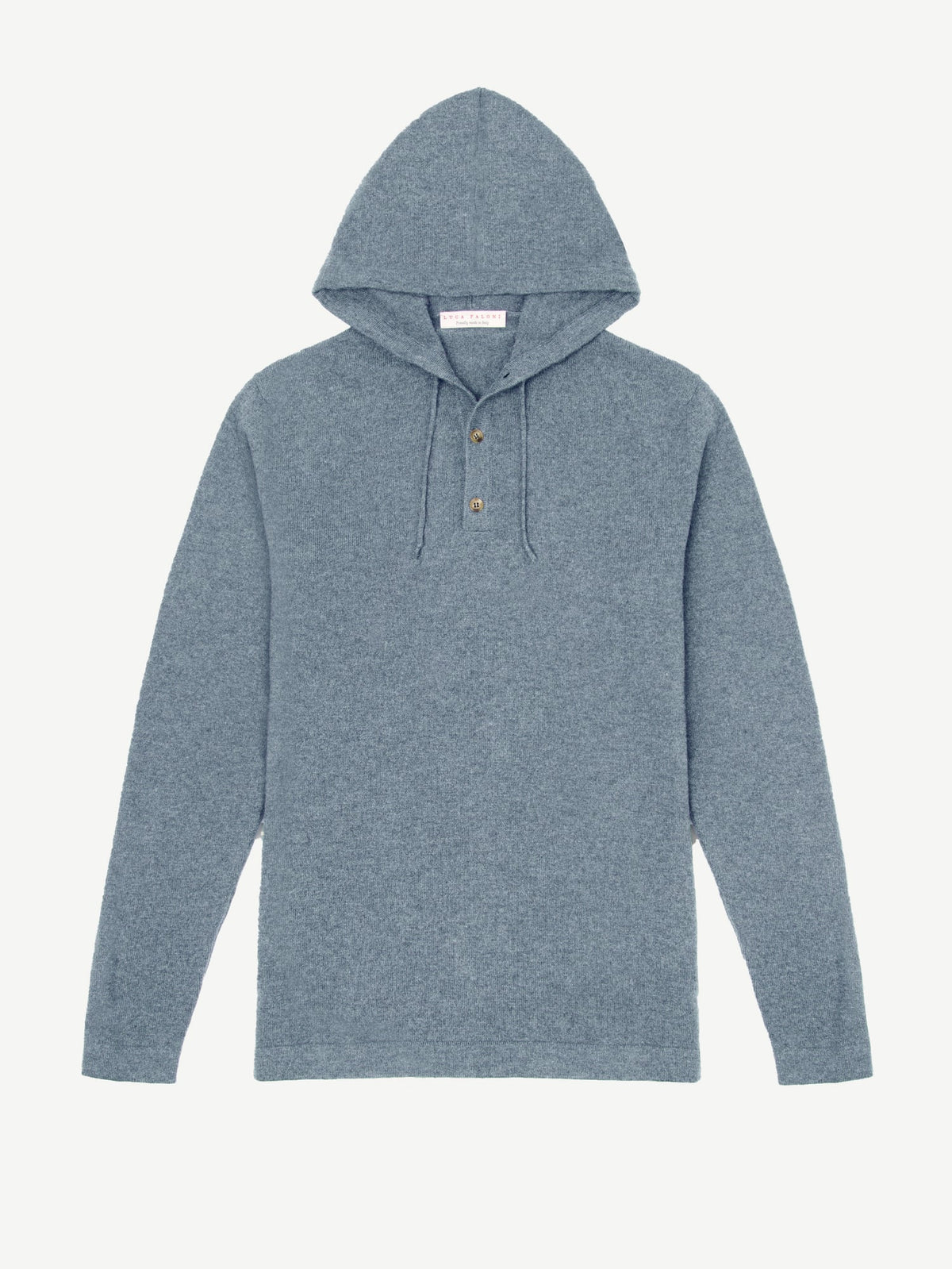 Luca Faloni 2-Ply Cashmere Hoodie - French Blue - view 5