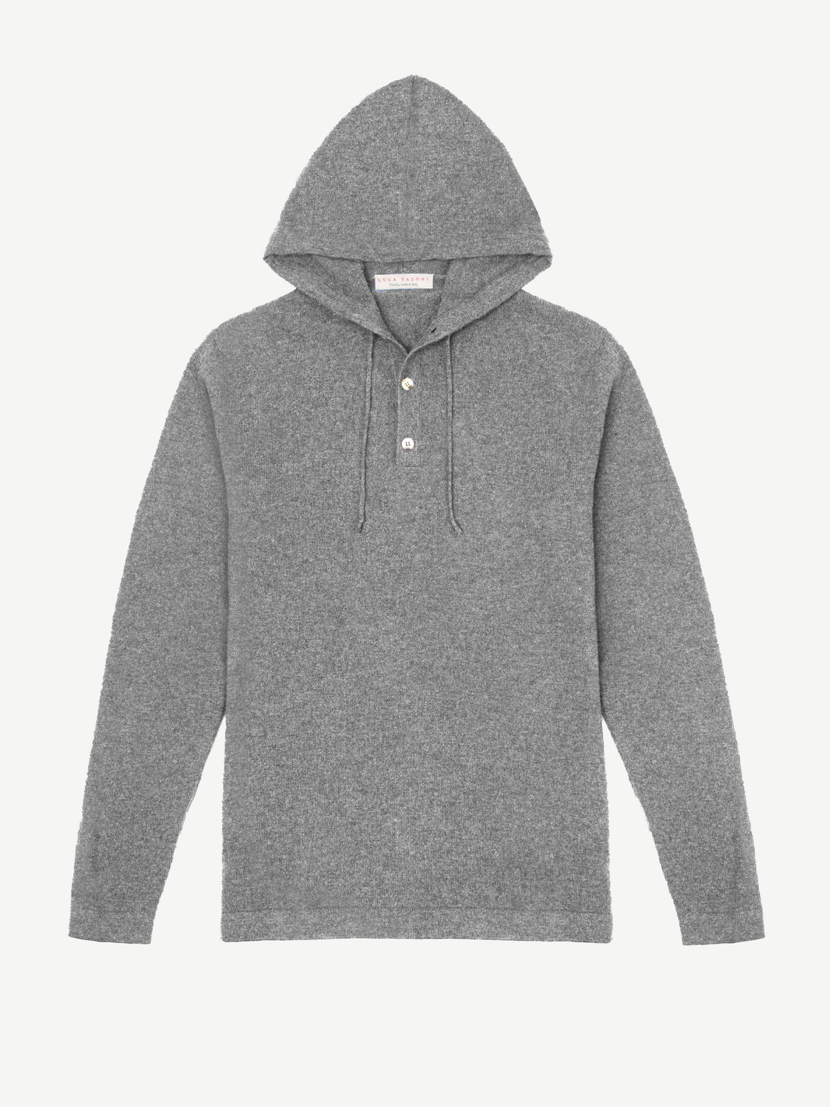 Luca Faloni 2-Ply Cashmere Hoodie - Dolomiti Grey - view 5