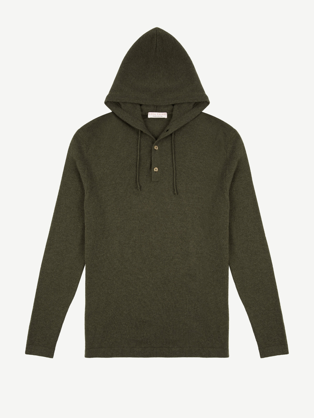 Luca Faloni 2-Ply Cashmere Hoodie - Hunting Green - view 5