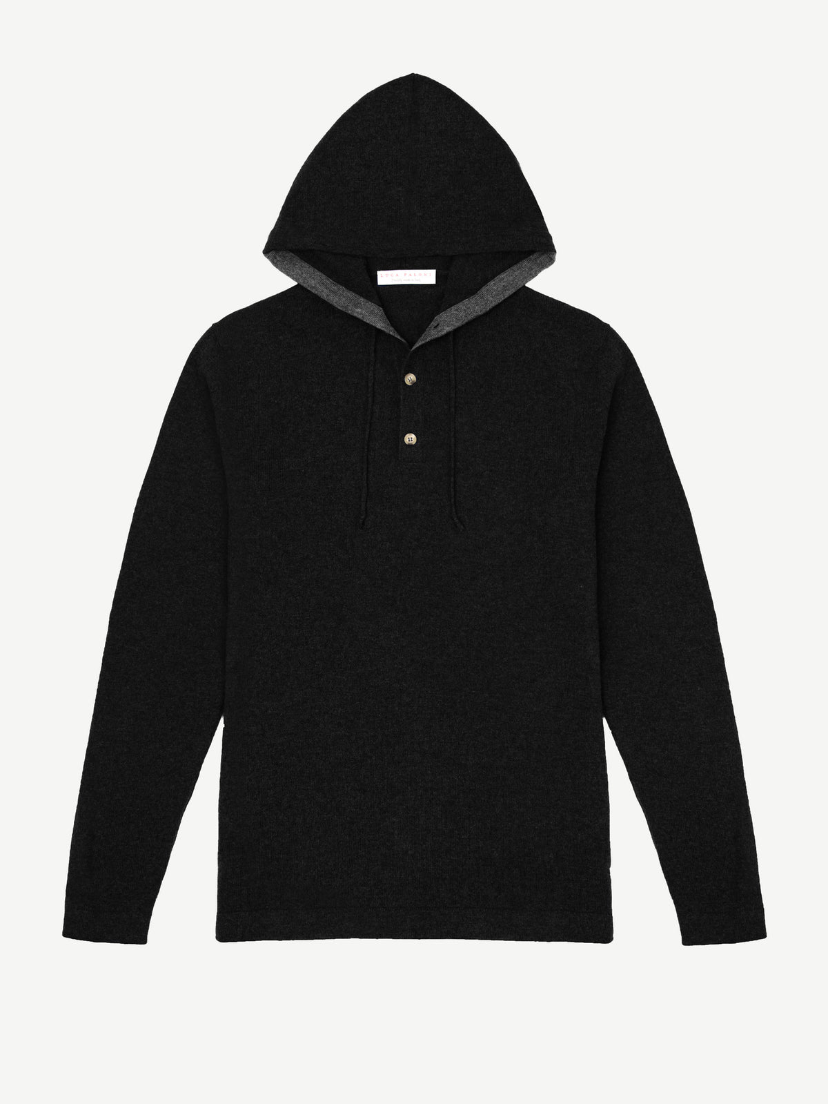 Luca Faloni 2-Ply Cashmere Hoodie - Black - view 5