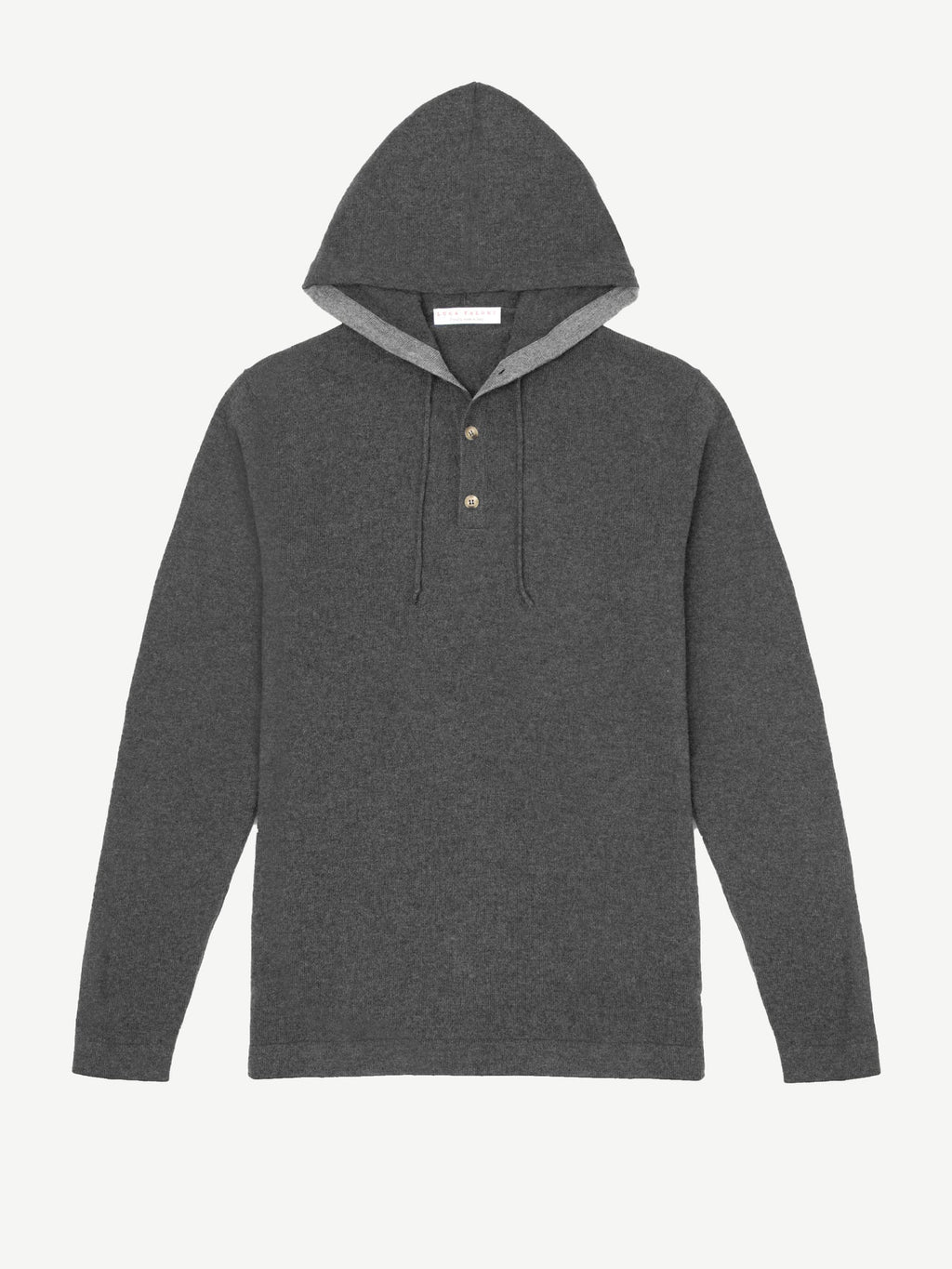 Luca Faloni 2-Ply Cashmere Hoodie - Stone Grey - view 5