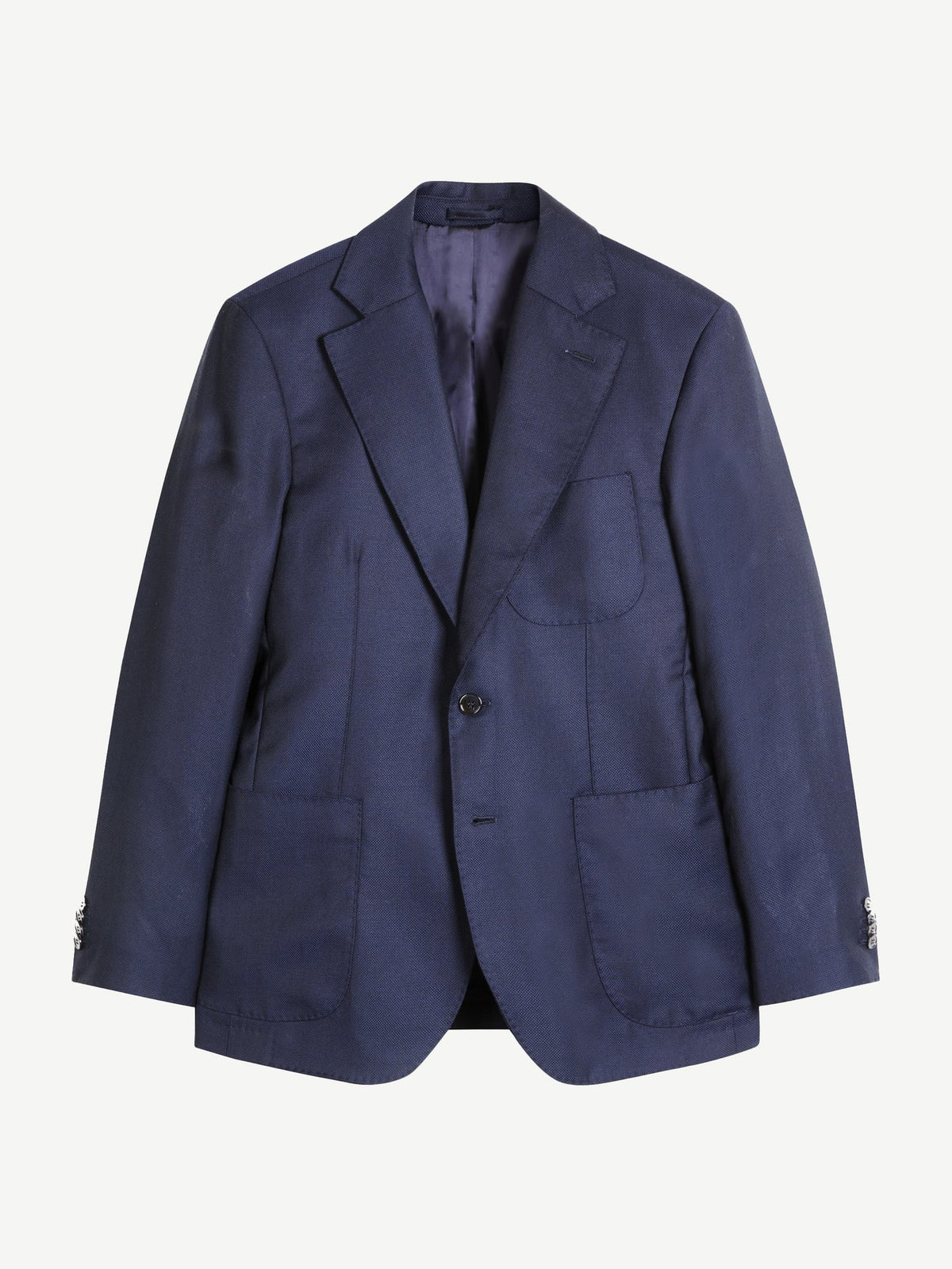Luca Faloni Virgin Wool Travel Blazer - Navy Blue - view 5