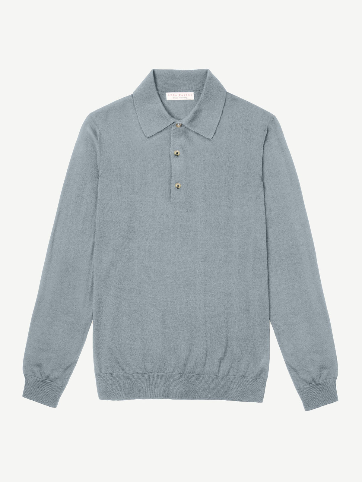 Luca Faloni Silk-Cashmere Knitted Polo - French Blue - view 4