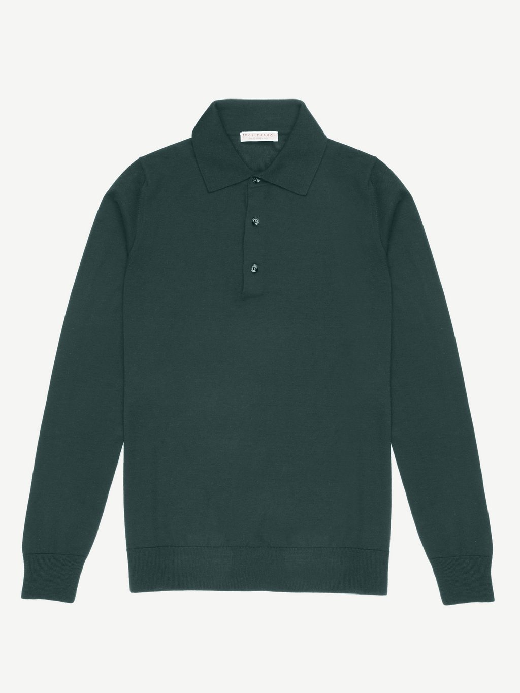 Luca Faloni Silk-Cashmere Knitted Polo - Forest Green - view 4