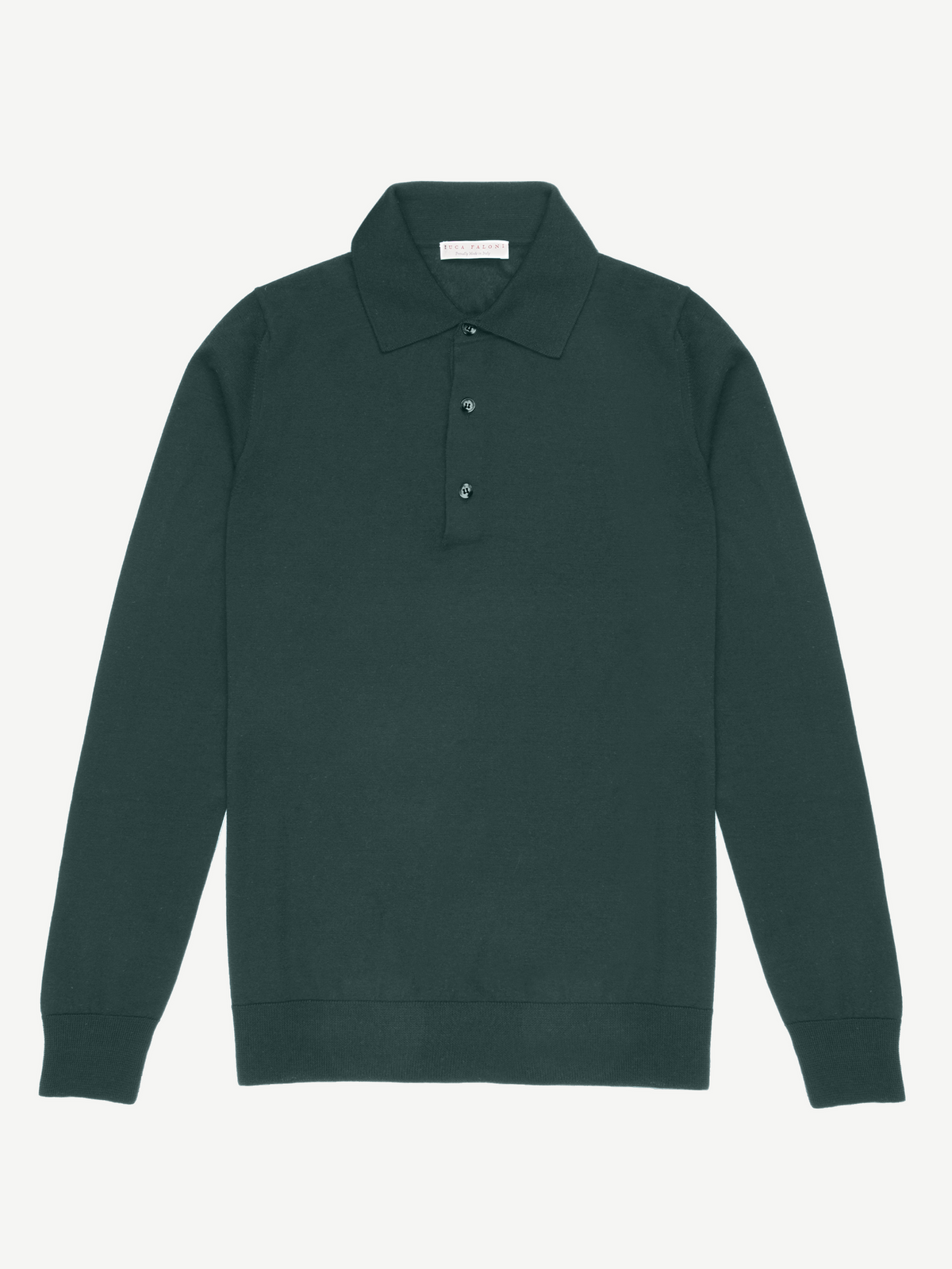 Luca Faloni Silk-Cashmere Knitted Polo - Forest Green - view 4