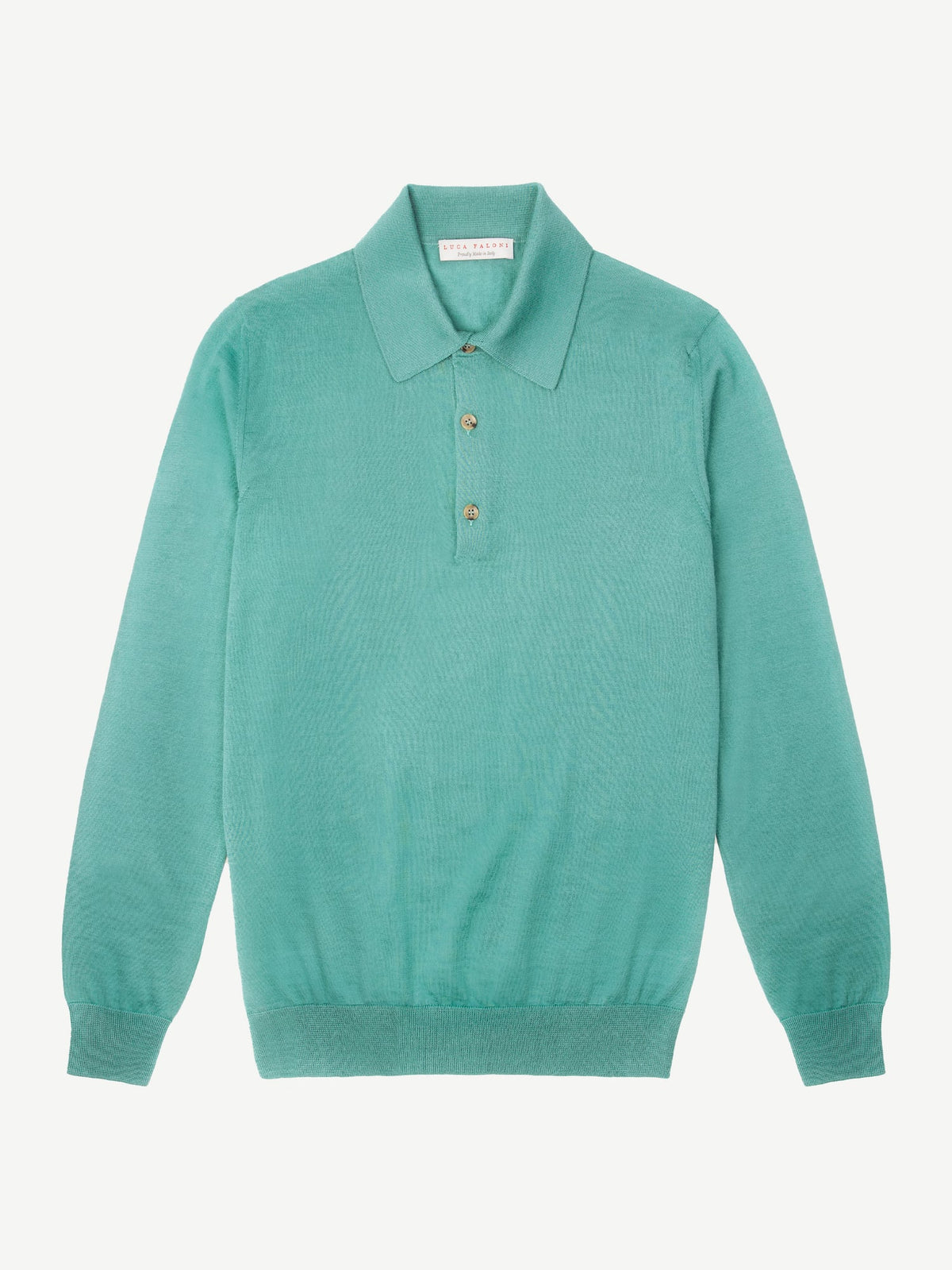 Luca Faloni Silk-Cashmere Knitted Polo - Aquamarine - view 4