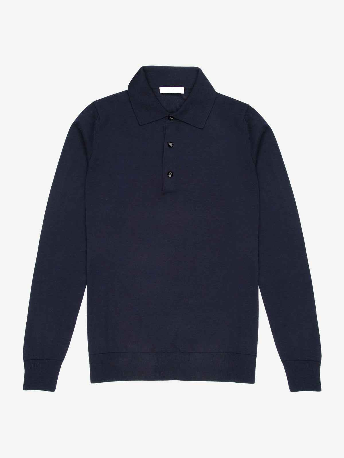 Luca Faloni Silk-Cashmere Knitted Polo - Navy Blue - view 4