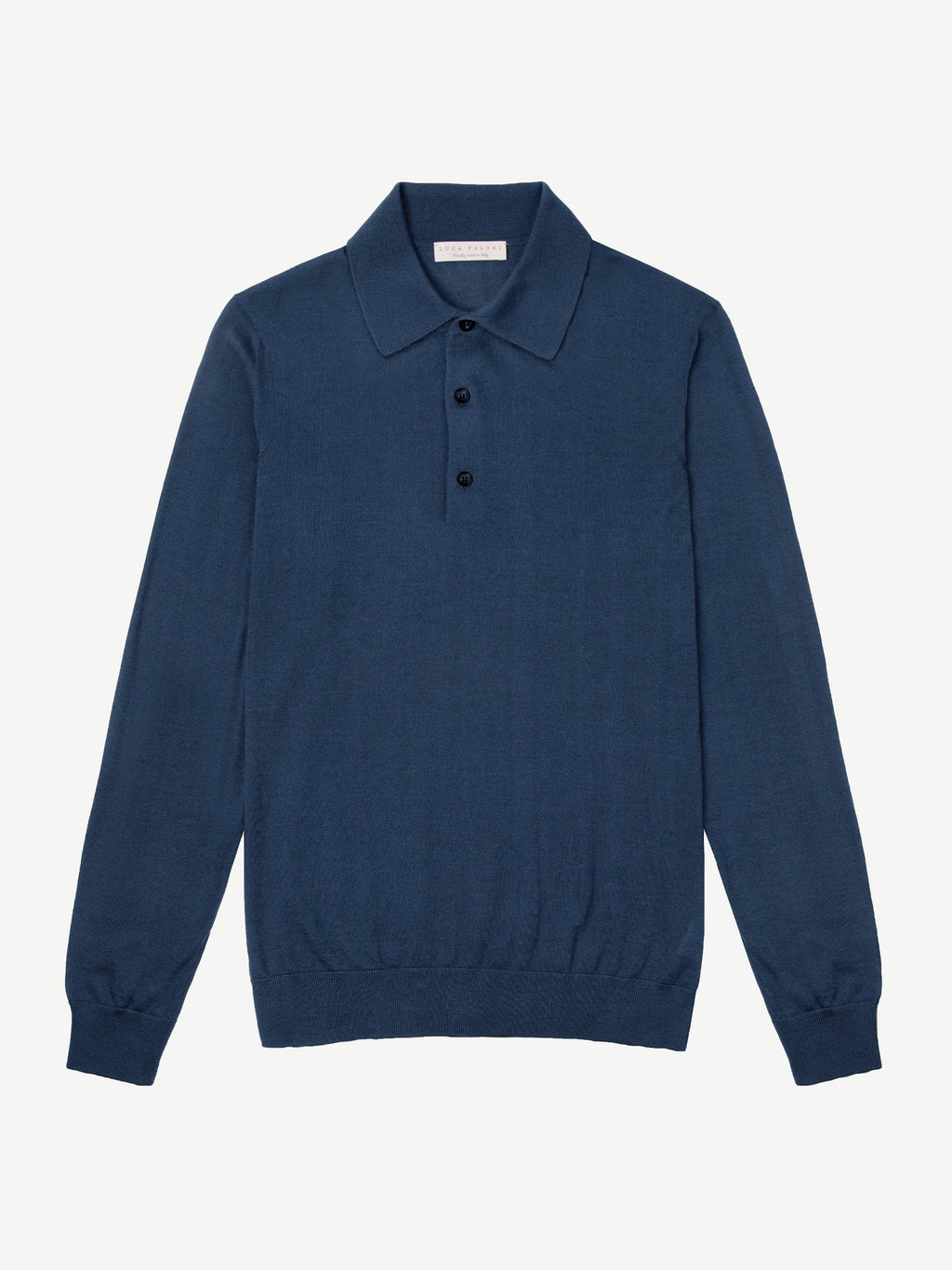 Luca Faloni Silk-Cashmere Knitted Polo - Atlantic Blue - view 4