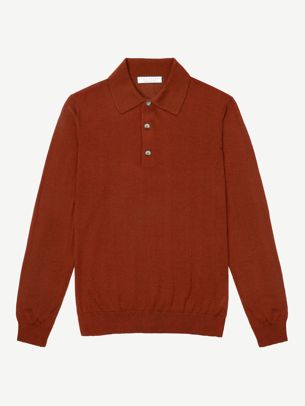 Luca Faloni Silk-Cashmere Knitted Polo - Rust - view 4