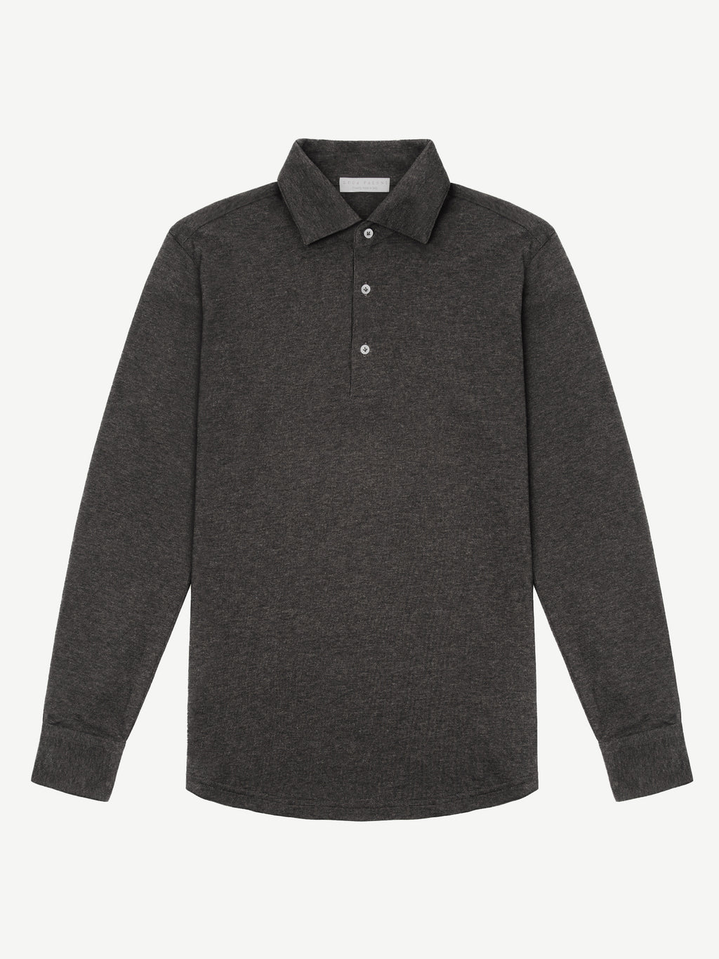 Luca Faloni Cotton Piqué Brera Polo Shirt - Charcoal Grey - view 5