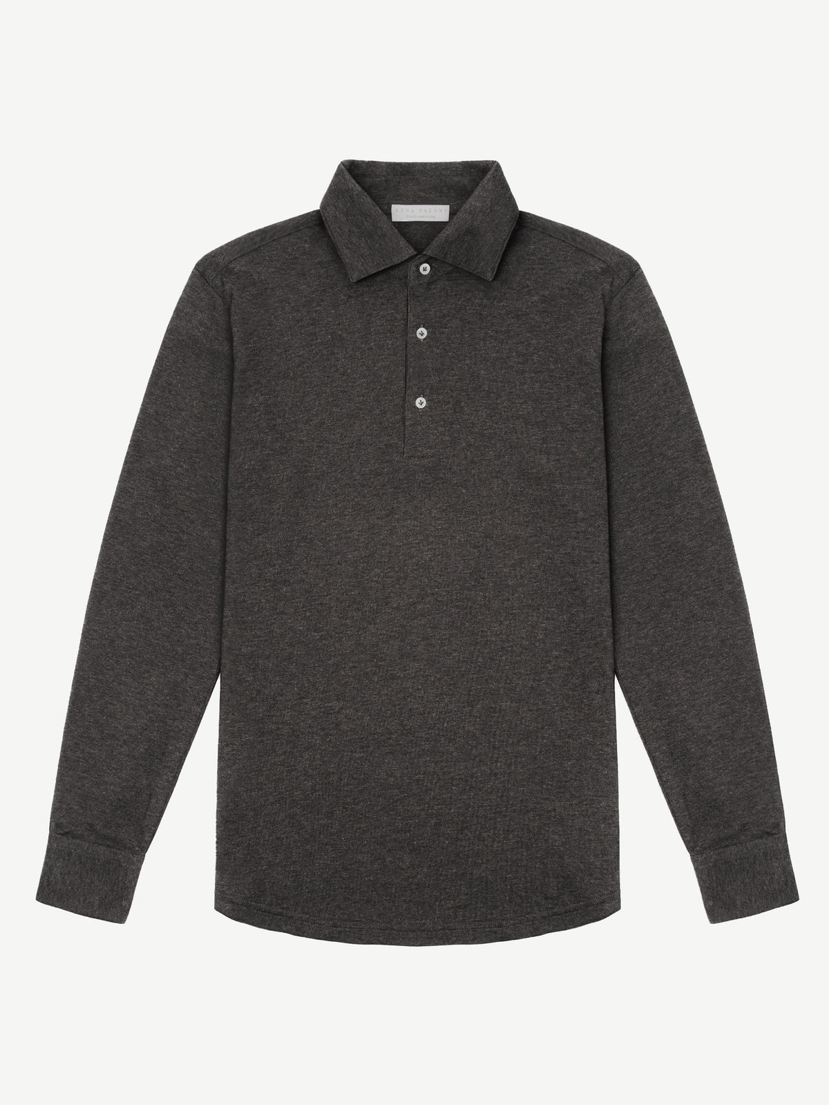 Luca Faloni Cotton Piqué Brera Polo Shirt - Charcoal Grey - view 5