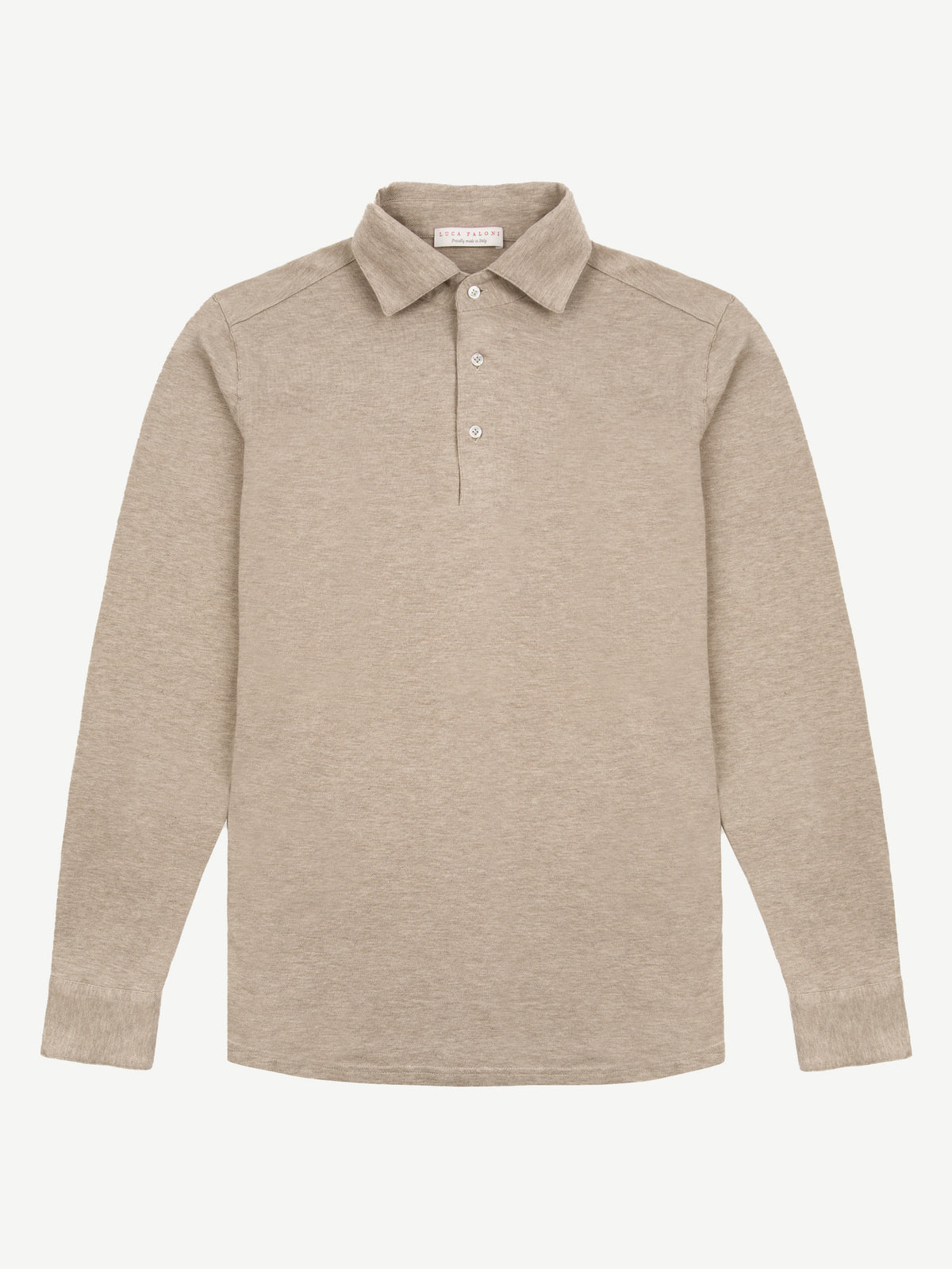 Luca Faloni Cotton Piqué Brera Polo Shirt - Oatmeal - view 5