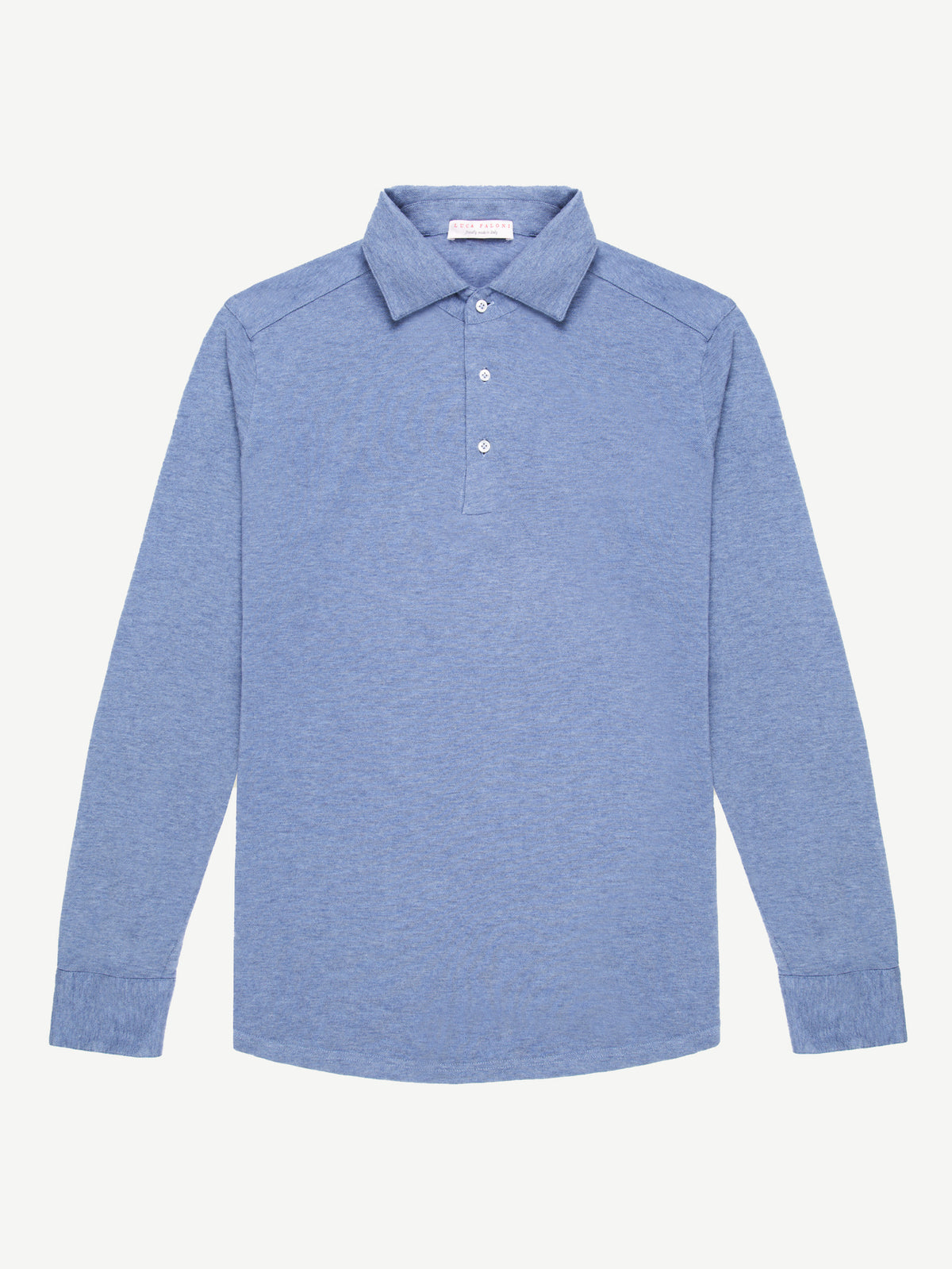 Luca Faloni Cotton Piqué Brera Polo Shirt - Light Blue - view 5