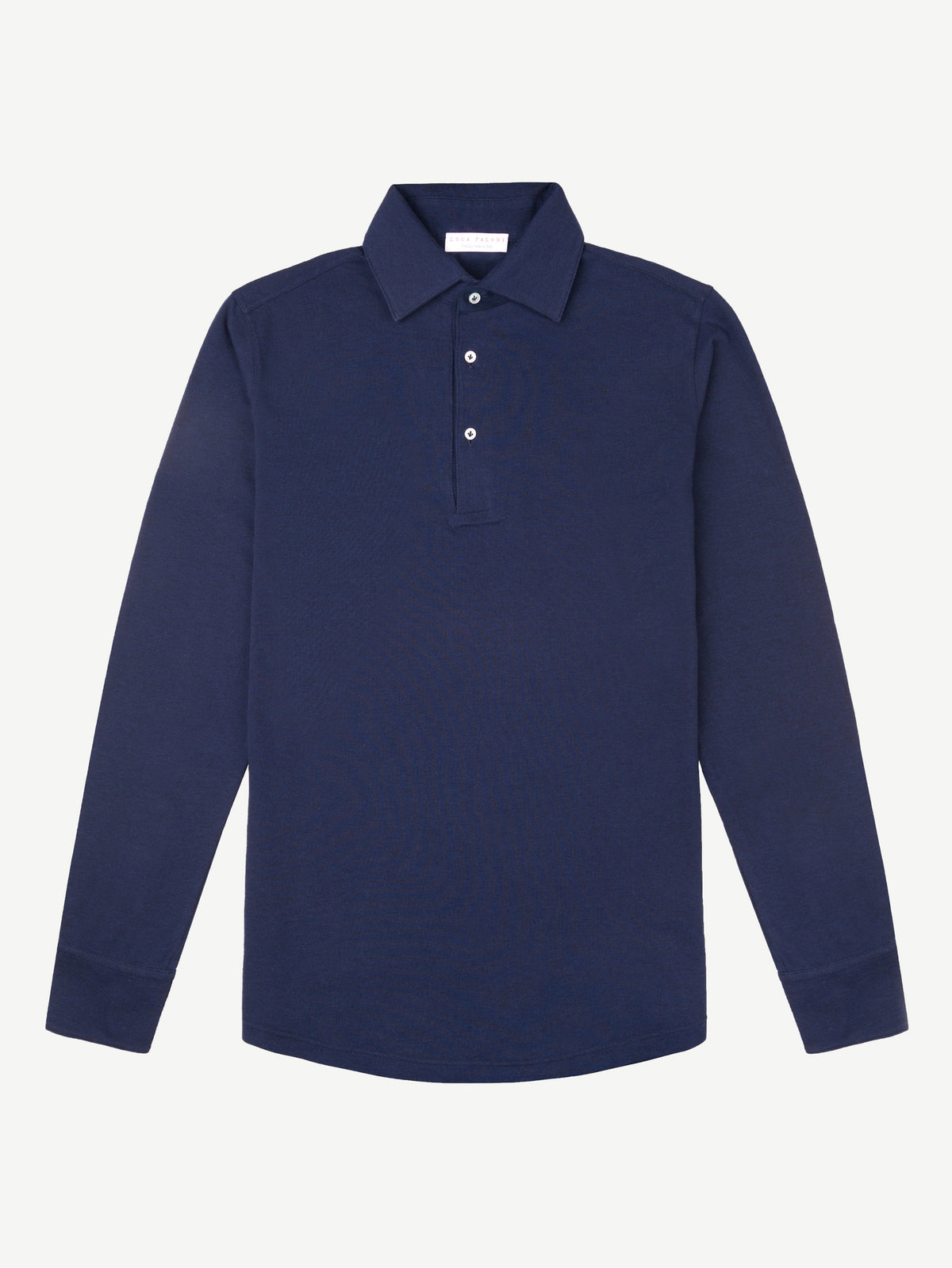 Luca Faloni Cotton Piqué Brera Polo Shirt - Navy Blue - view 5