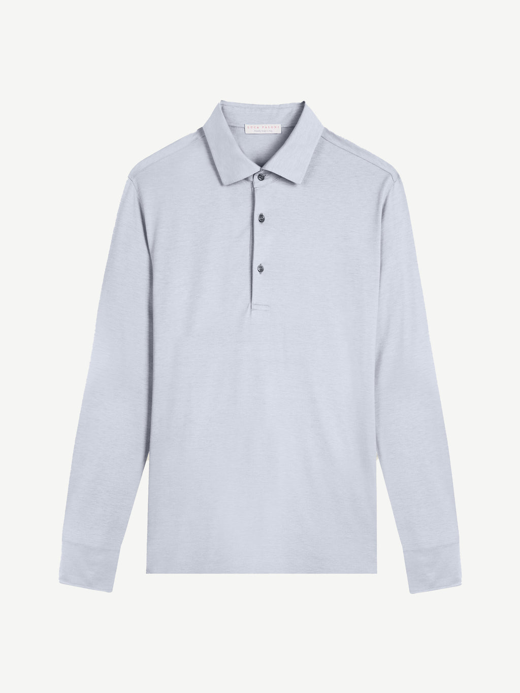 Luca Faloni Silk-Cotton Amalfi Polo Shirt - Light Grey - view 5