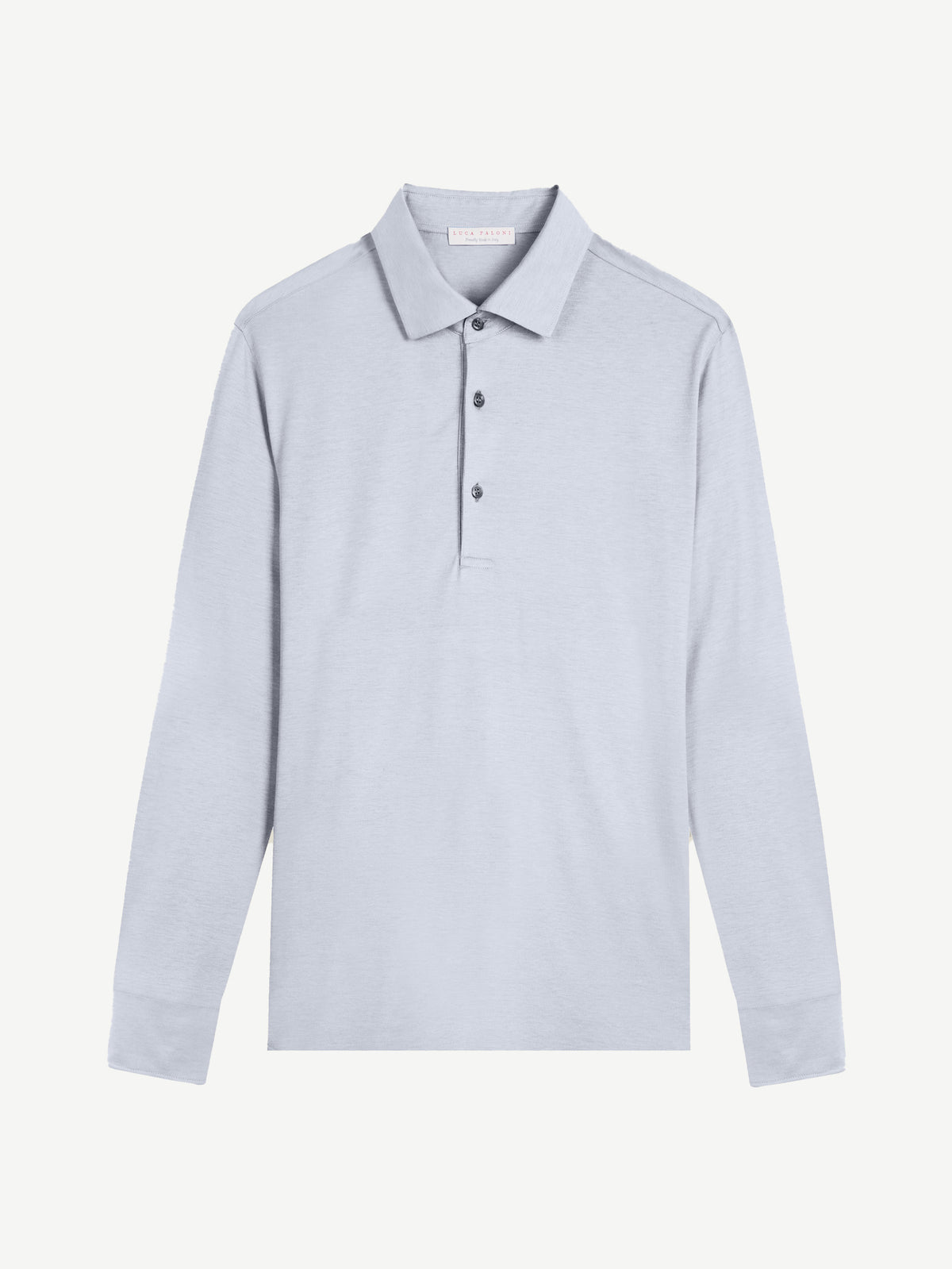 Luca Faloni Silk-Cotton Amalfi Polo Shirt - Light Grey - view 5