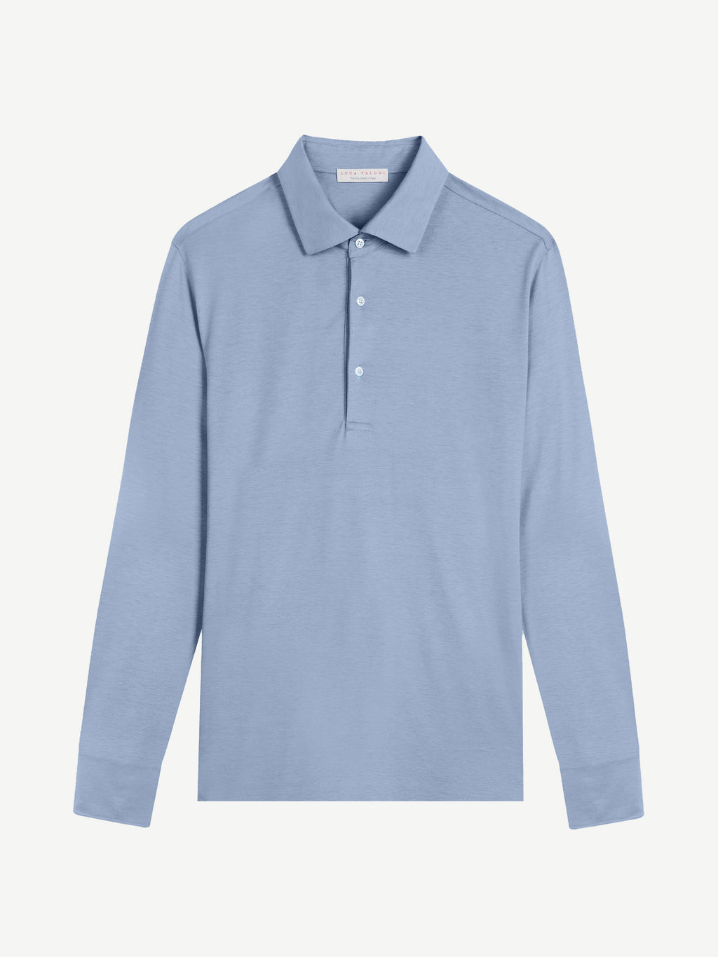 Luca Faloni Silk-Cotton Amalfi Polo Shirt - Light Blue - view 5
