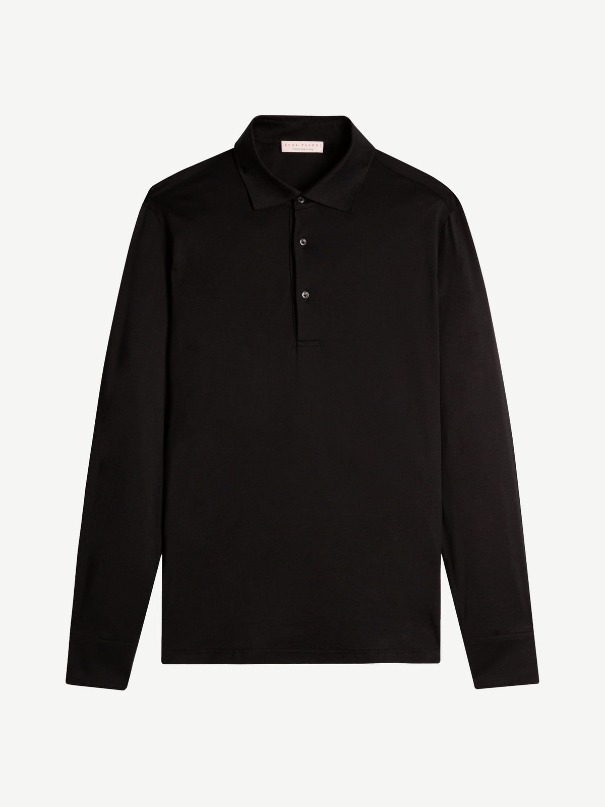 Luca Faloni Silk-Cotton Amalfi Polo Shirt - Black - view 5