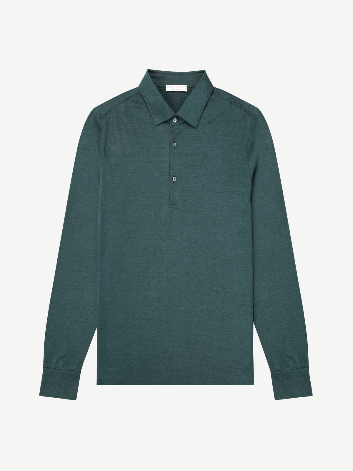 Luca Faloni Silk-Cotton Amalfi Polo Shirt - Emerald Green - view 5