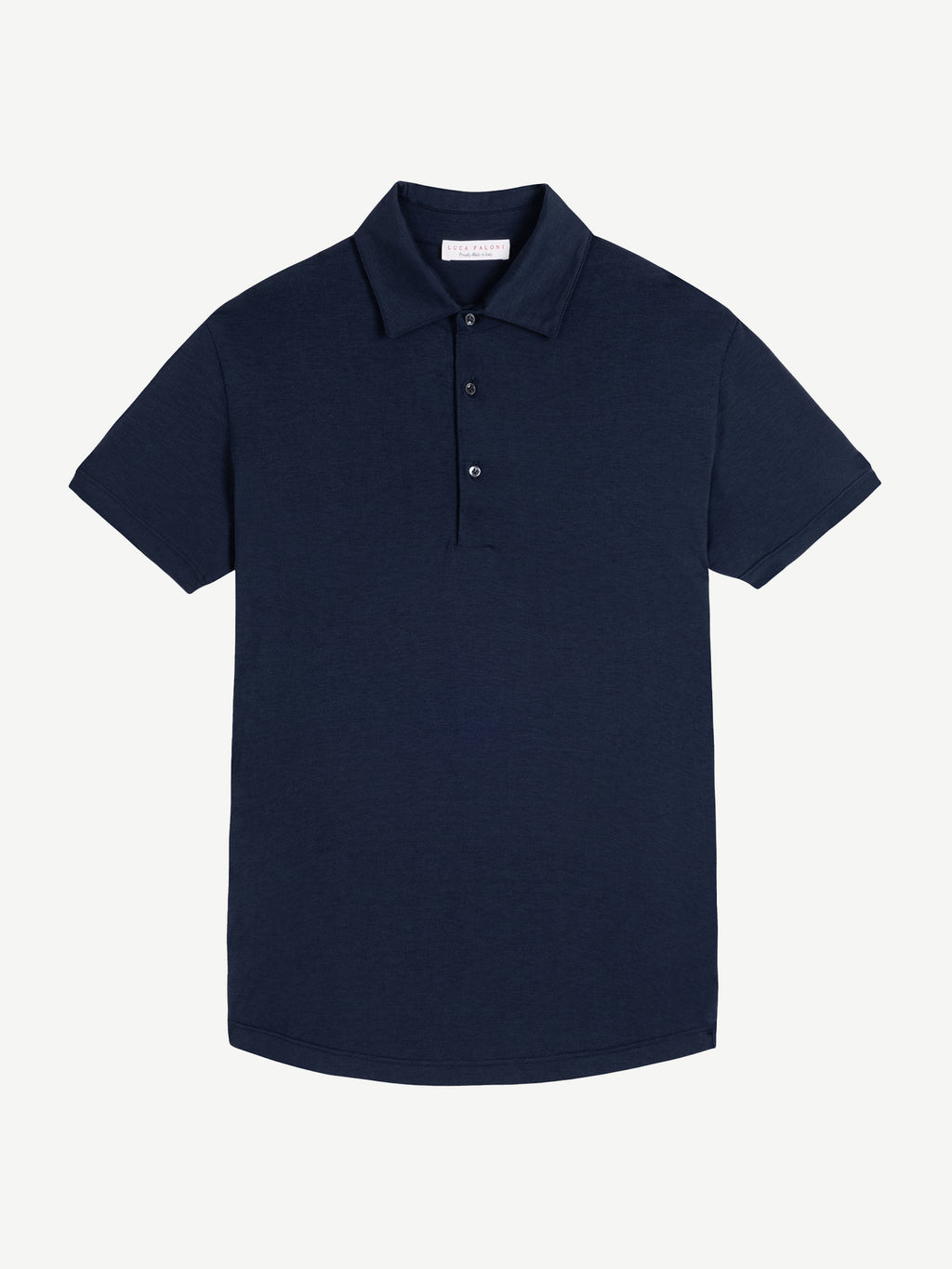 Luca Faloni Silk-Cotton Polo - Midnight Blue - view 5