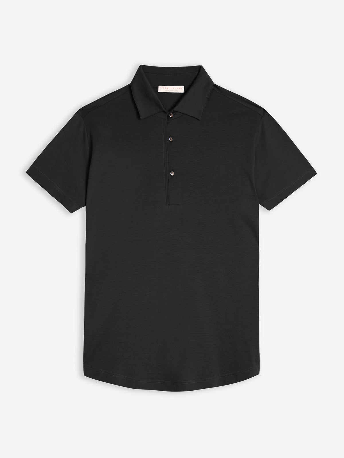 Luca Faloni Silk-Cotton Polo - Black - view 5