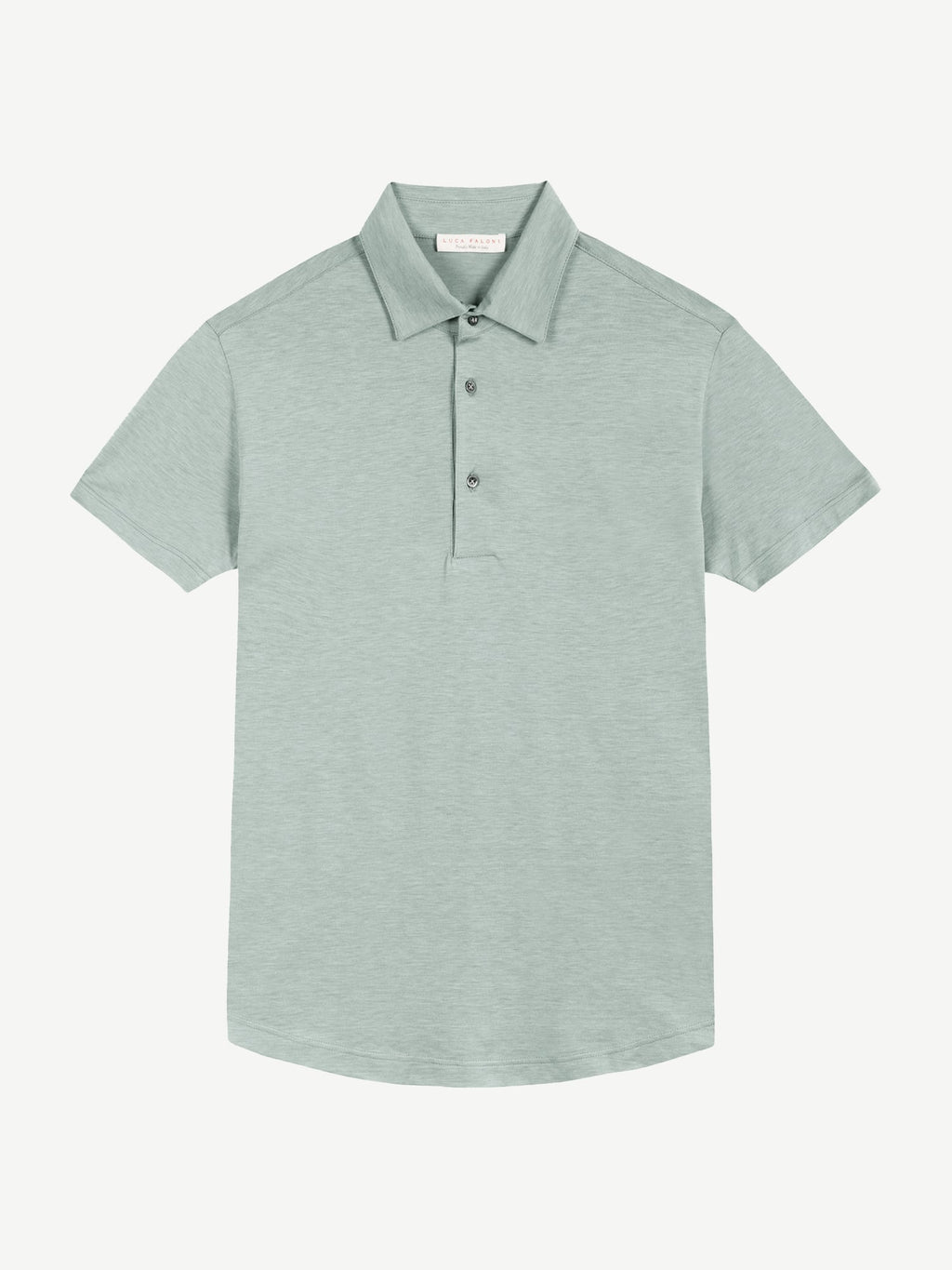 Luca Faloni Silk-Cotton Polo - Marine Green - view 5