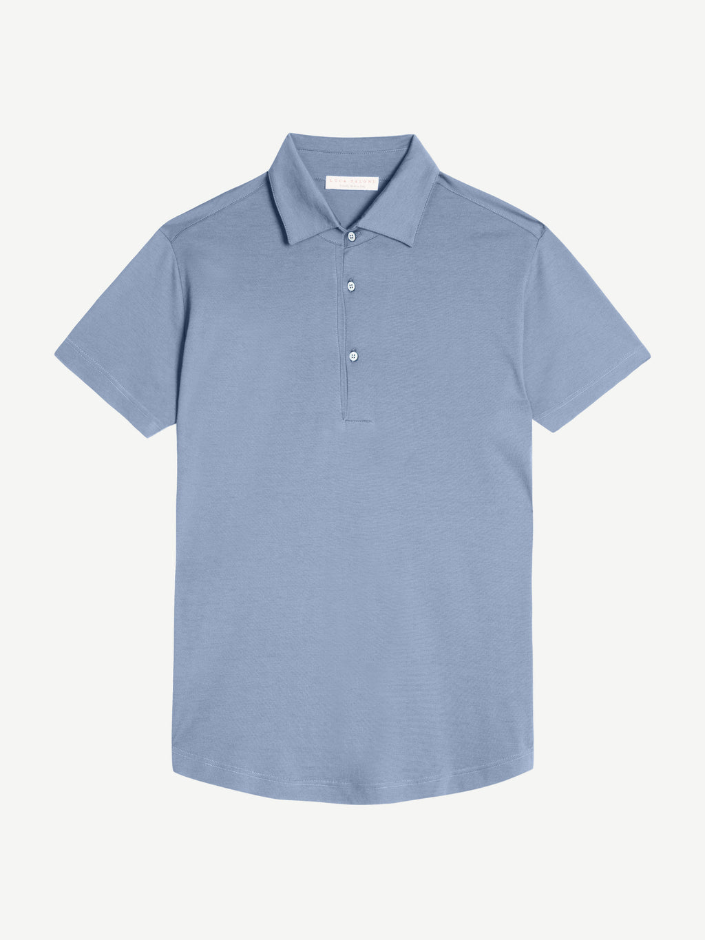 Luca Faloni Silk-Cotton Polo - Light Blue - view 5