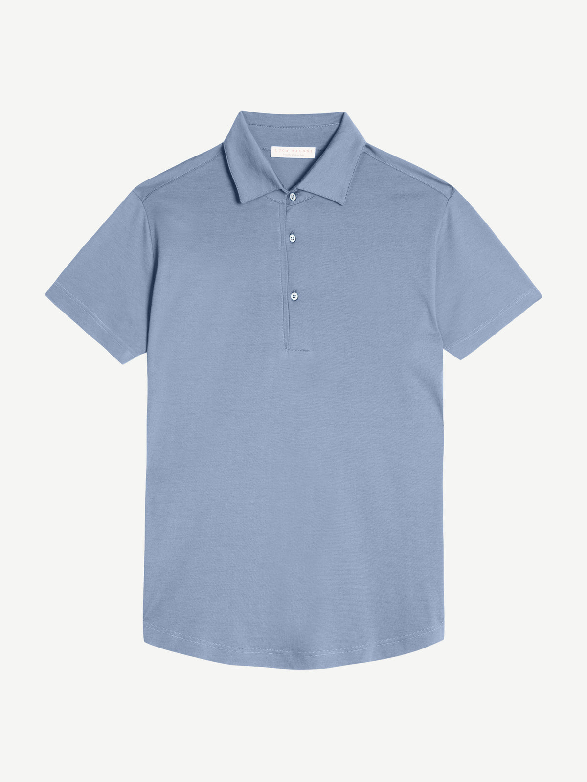 Luca Faloni Silk-Cotton Polo - Light Blue - view 5
