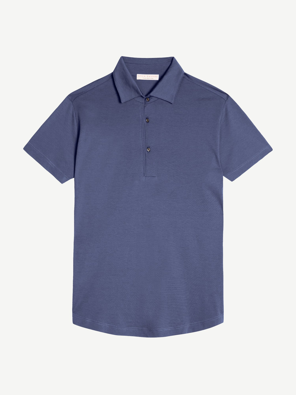 Luca Faloni Silk-Cotton Polo - Ocean Blue - view 5
