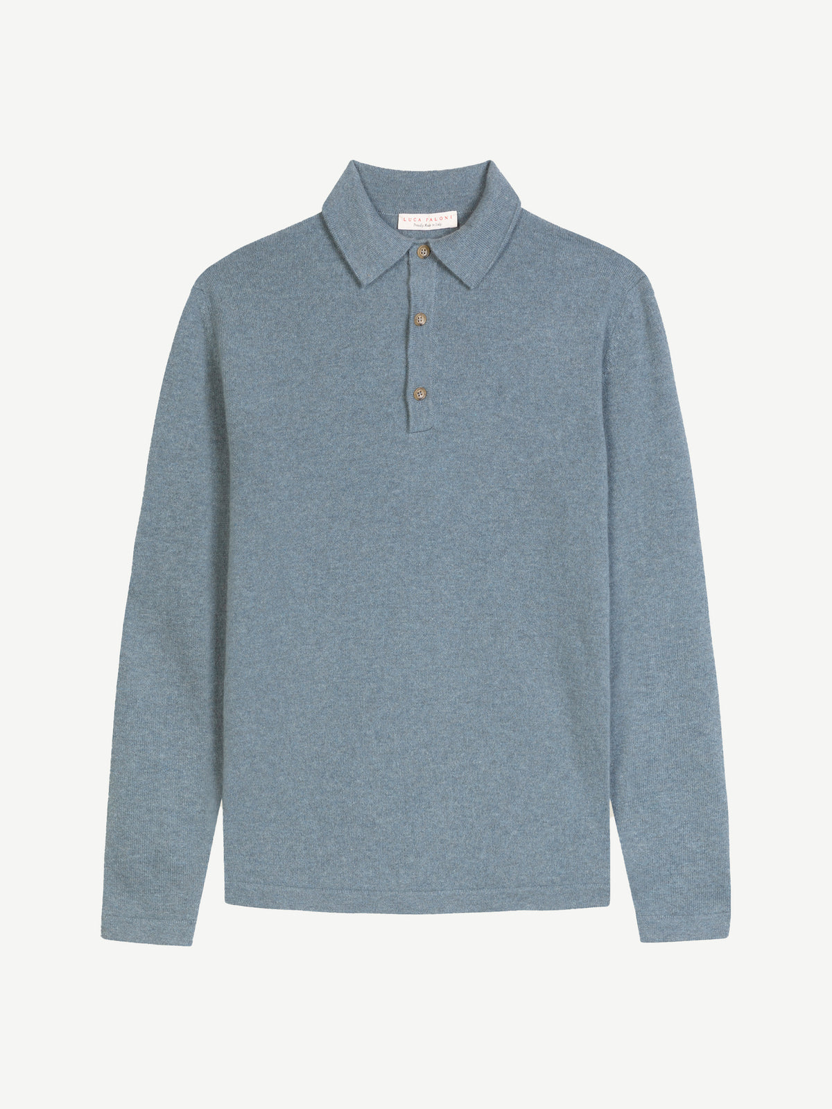 Luca Faloni 2-Ply Cashmere Polo Sweater - French Blue - view 4