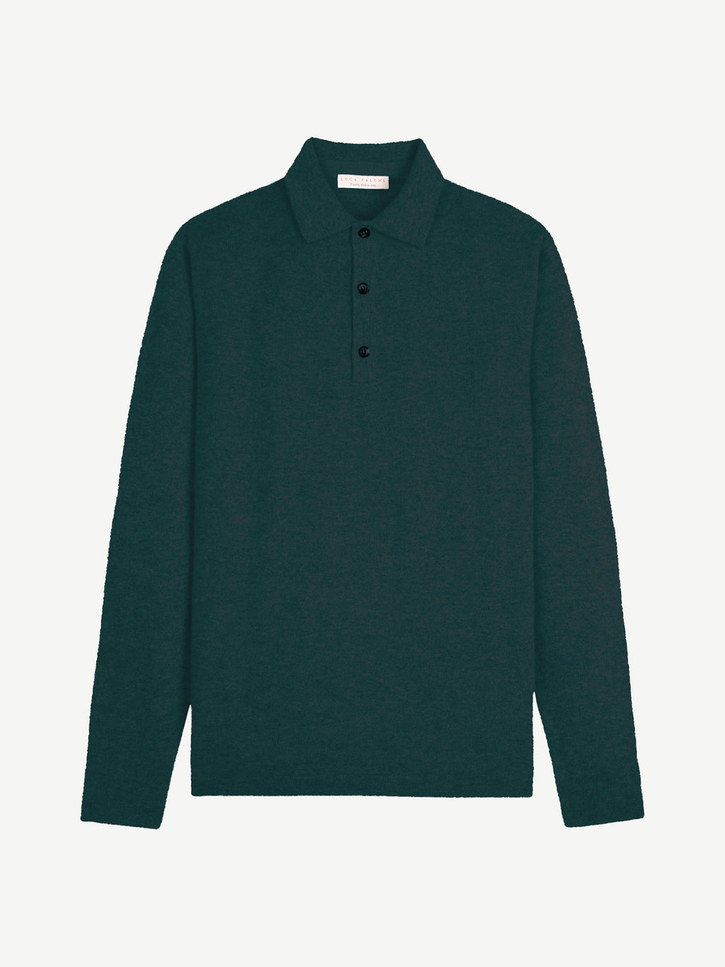 Luca Faloni 2-Ply Cashmere Polo Sweater - Forest Green - view 4