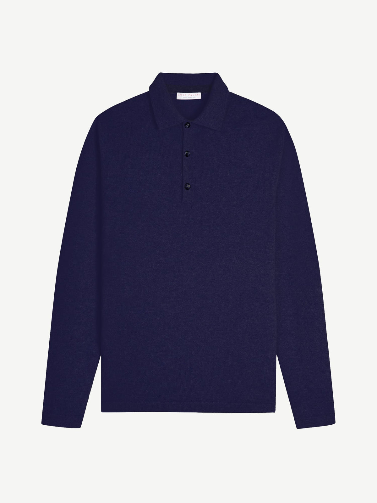 Luca Faloni 2-Ply Cashmere Polo Sweater - Midnight Blue - view 4