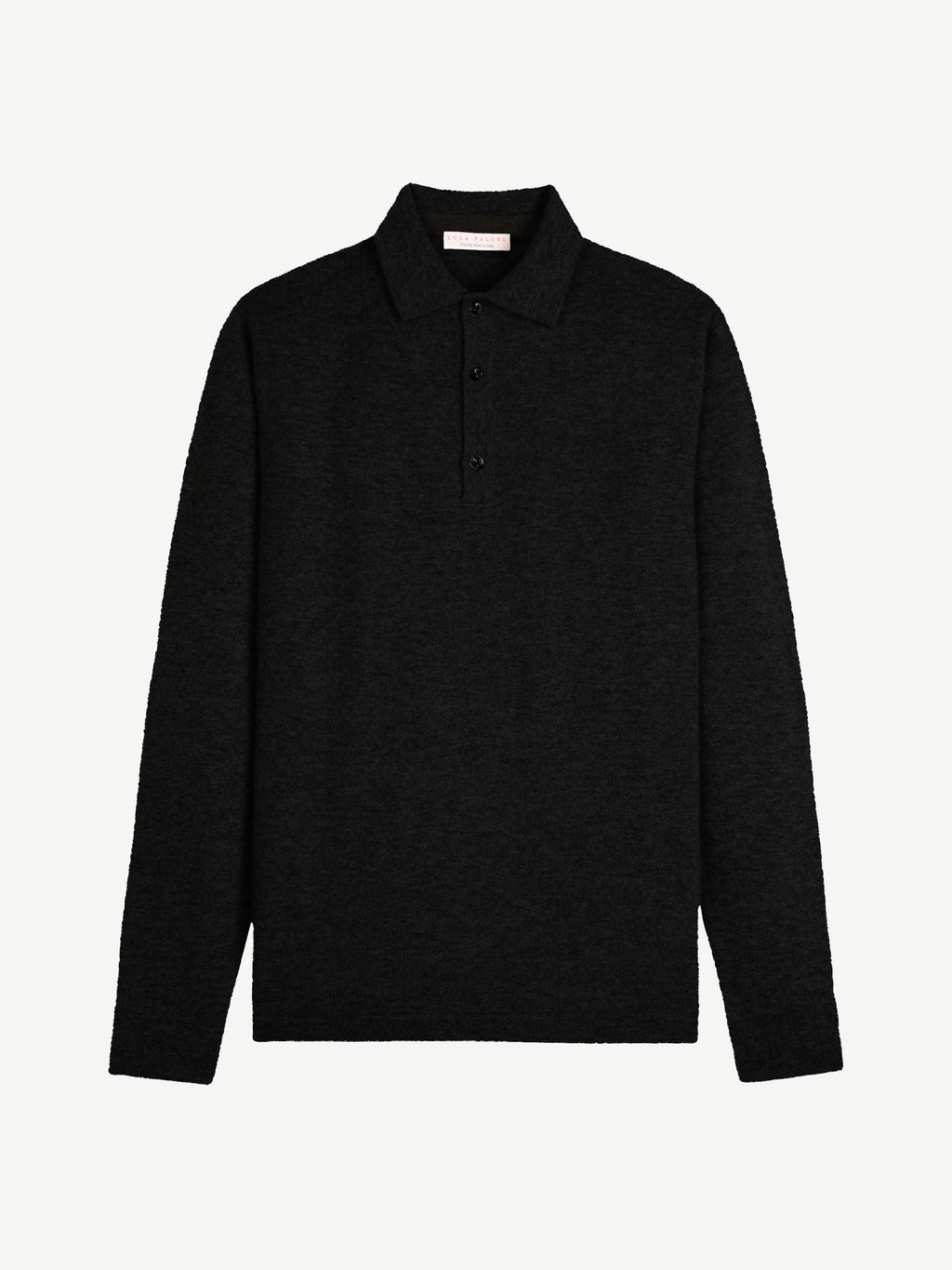 Luca Faloni 2-Ply Cashmere Polo Sweater - Black - view 4