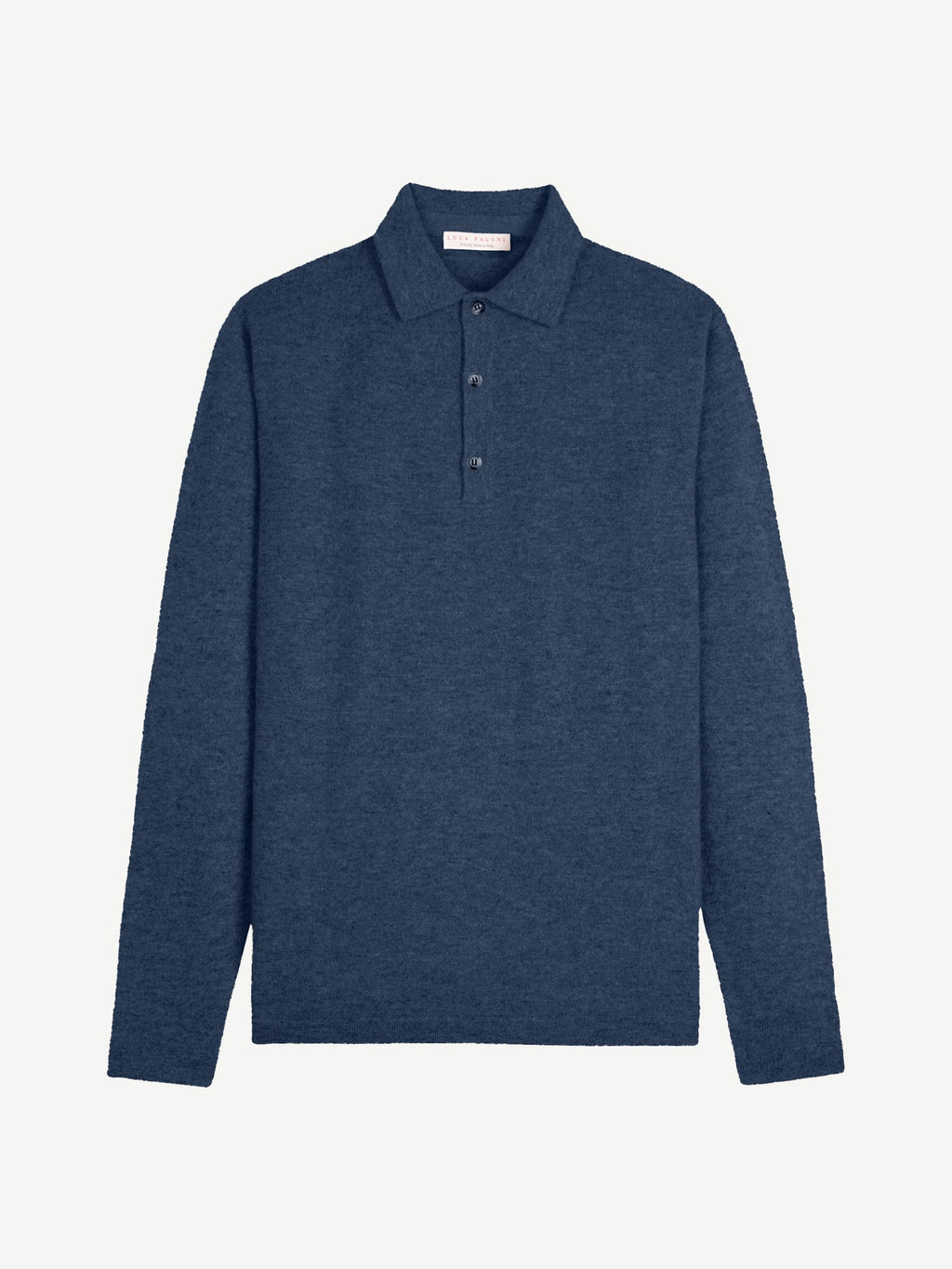 Luca Faloni 2-Ply Cashmere Polo Sweater - Atlantic Blue - view 4