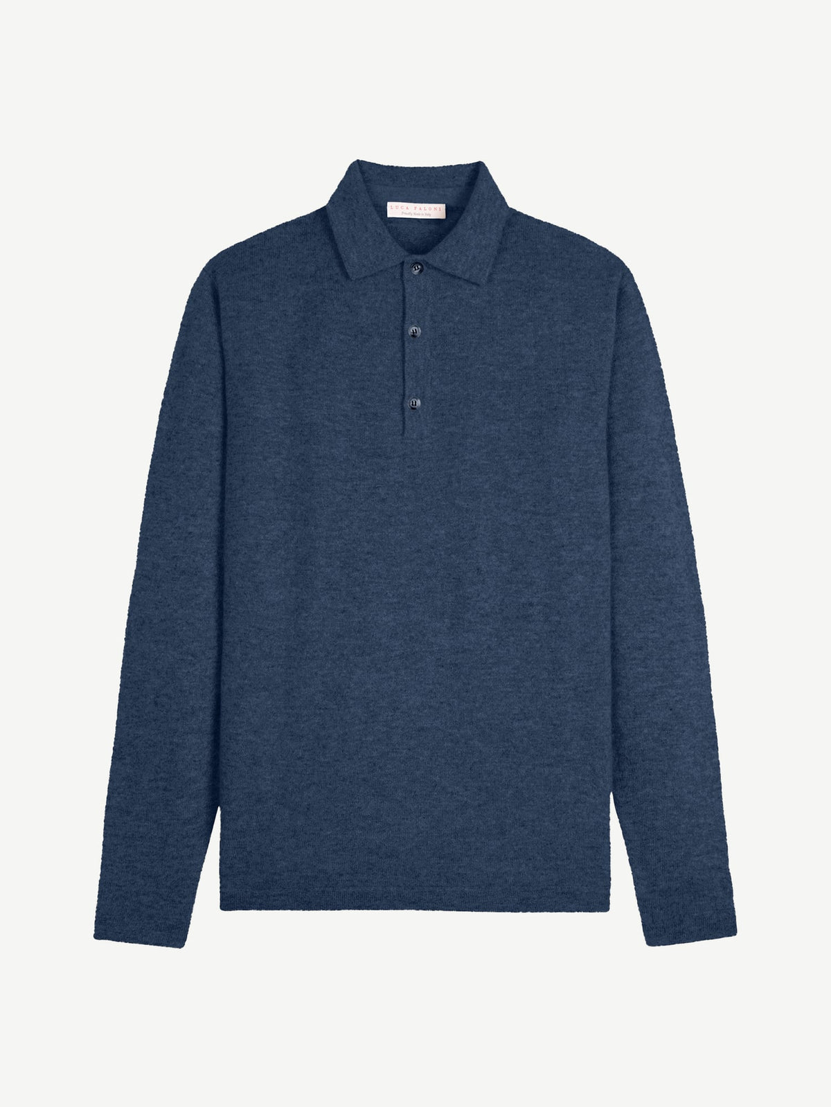 Luca Faloni 2-Ply Cashmere Polo Sweater - Atlantic Blue - view 4