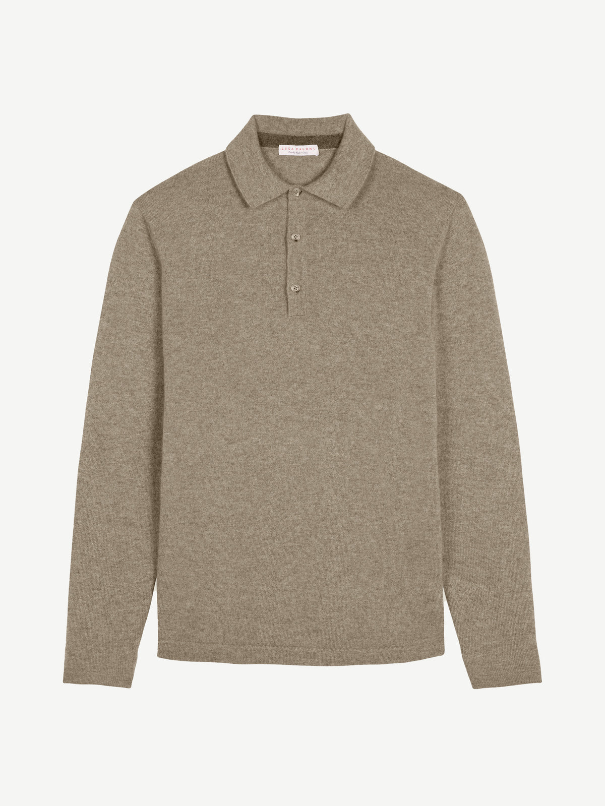 Luca Faloni 2-Ply Cashmere Polo Sweater - Nocciola Brown - view 4