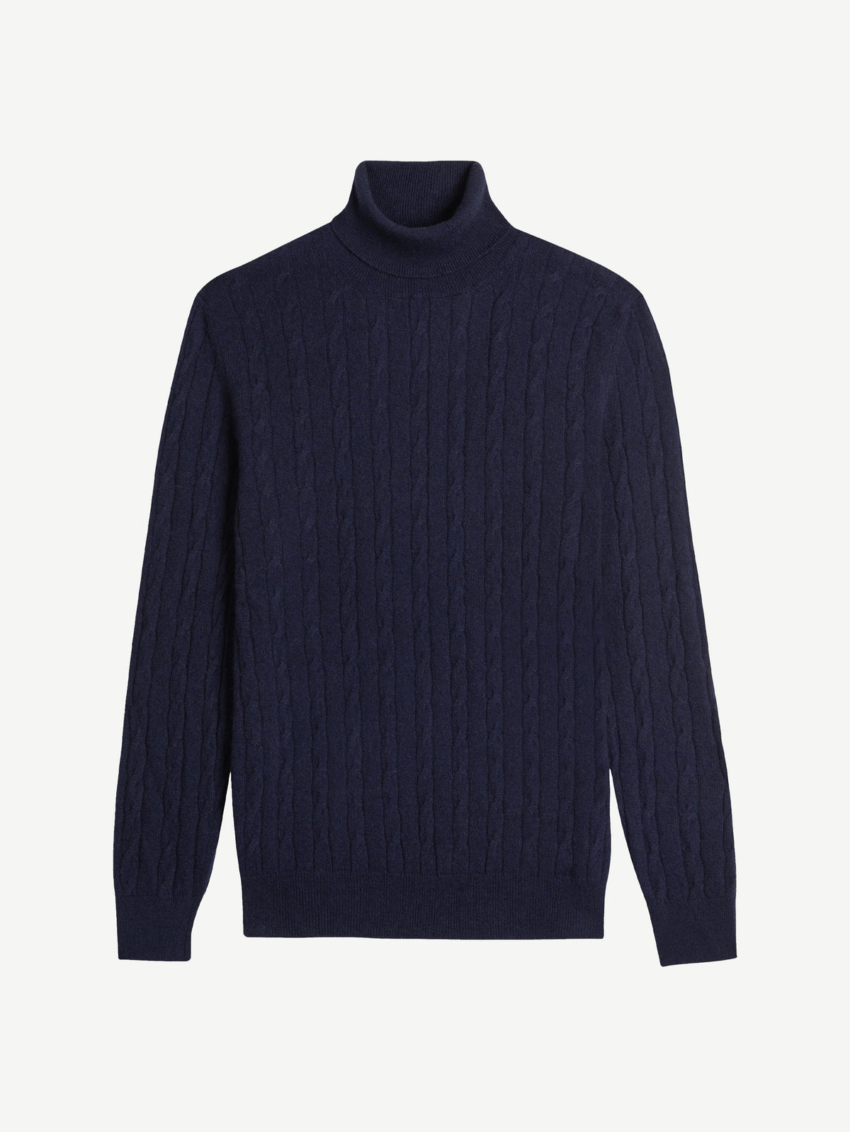 Luca Faloni 2-Ply Cashmere Cable Knit Roll Neck - Midnight Blue - view 5