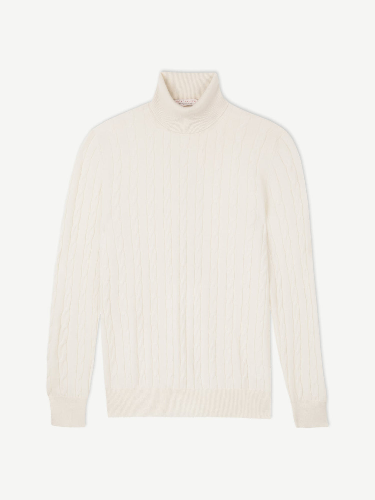 Luca Faloni 2-Ply Cashmere Cable Knit Roll Neck - Ivory - view 5