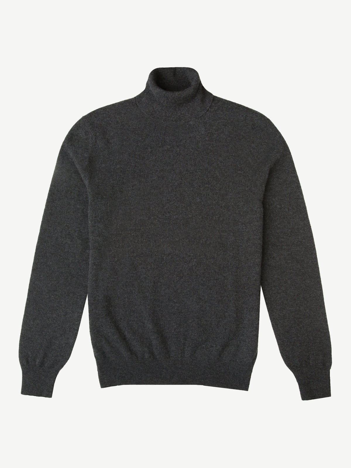 Luca Faloni 2-Ply Cashmere Roll Neck - Charcoal Grey - view 4