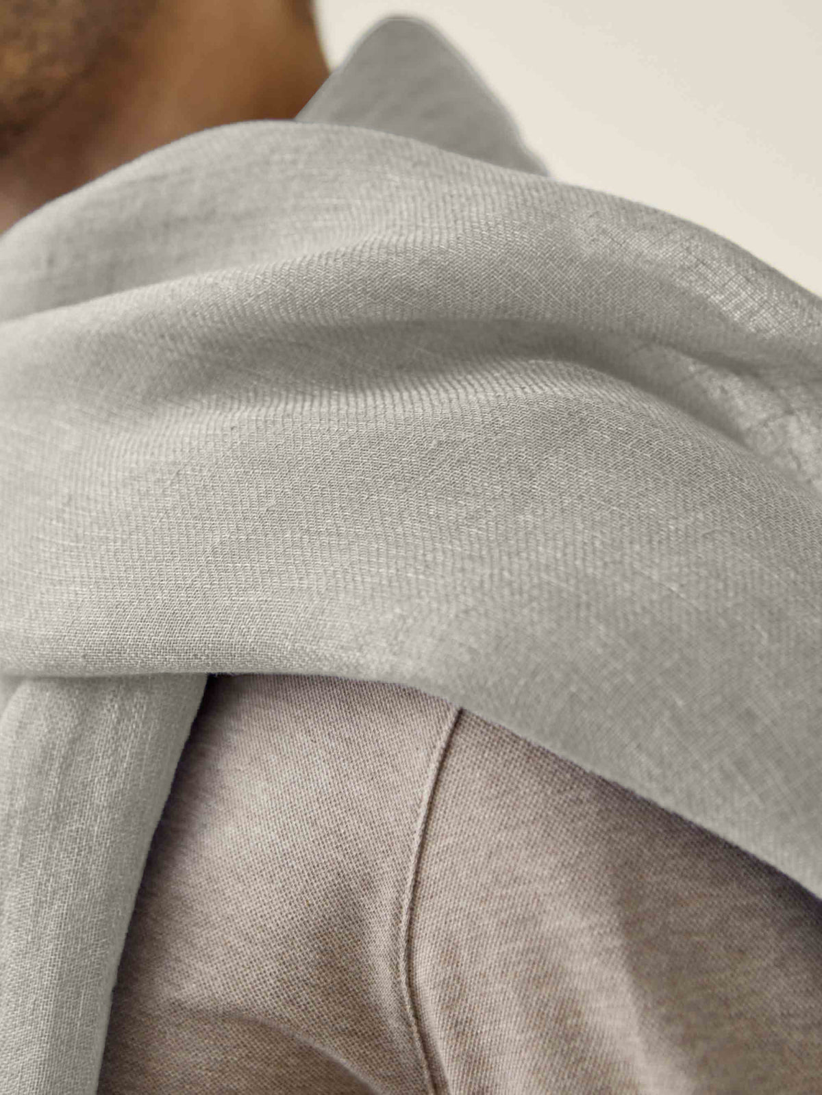 Luca Faloni Linen Scarf - Sea Grey - view 4
