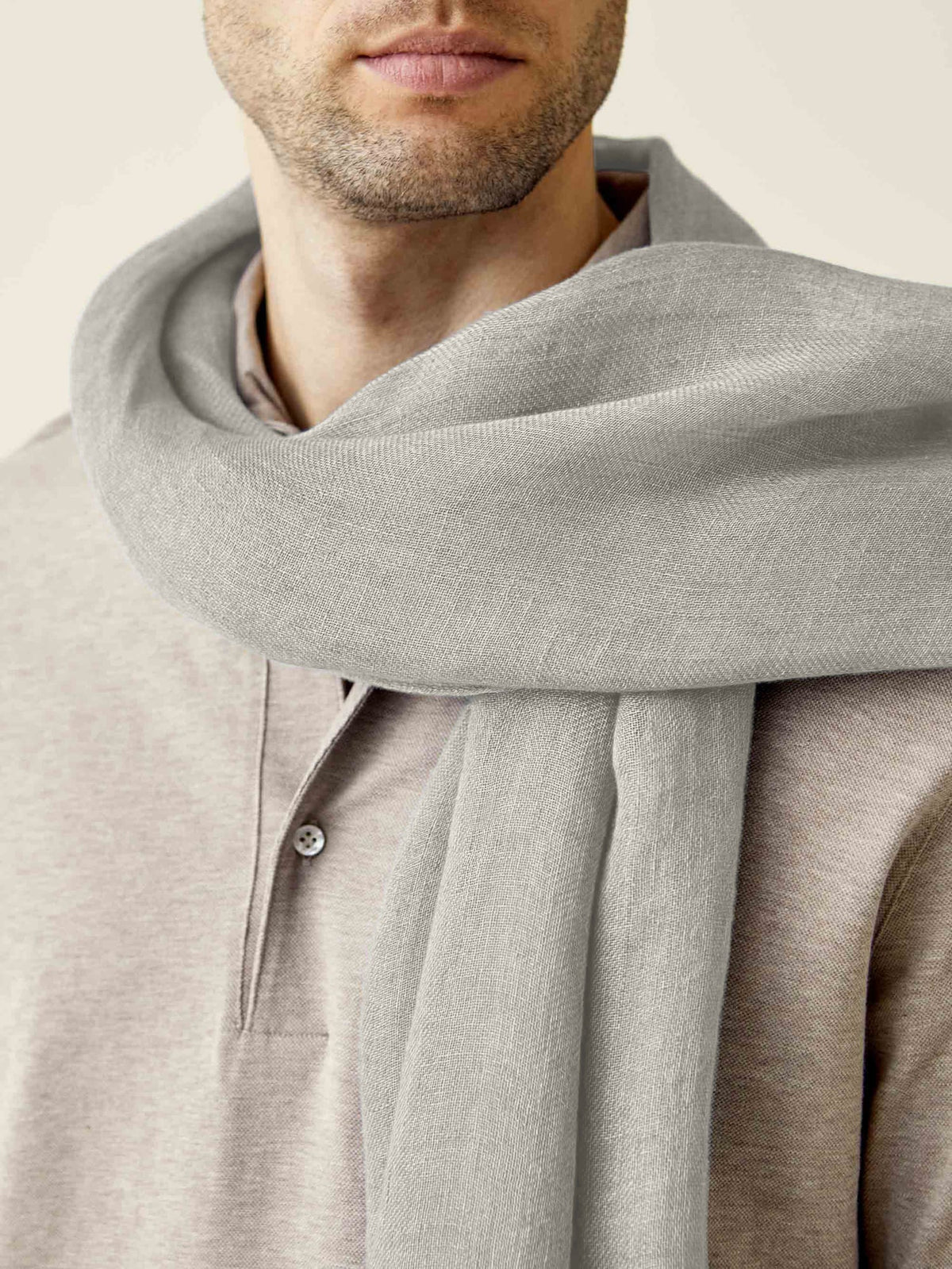 Luca Faloni Linen Scarf - Sea Grey - view 3