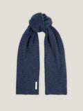The Luca Faloni Cashmere Scarf in Atlantic Blue, tied in a soft knot and displayed against a neutral background.