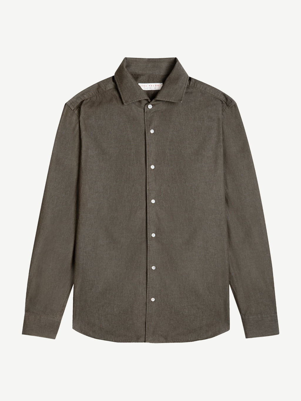 Luca Faloni Denim Classic Shirt - Military Green - view 5
