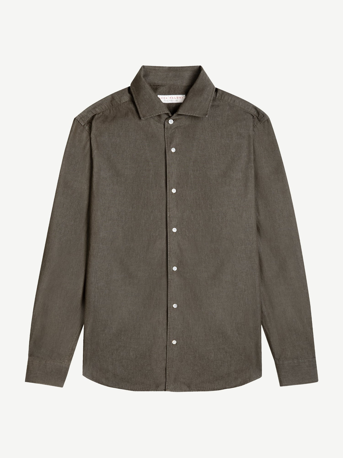 Luca Faloni Denim Classic Shirt - Military Green - view 5
