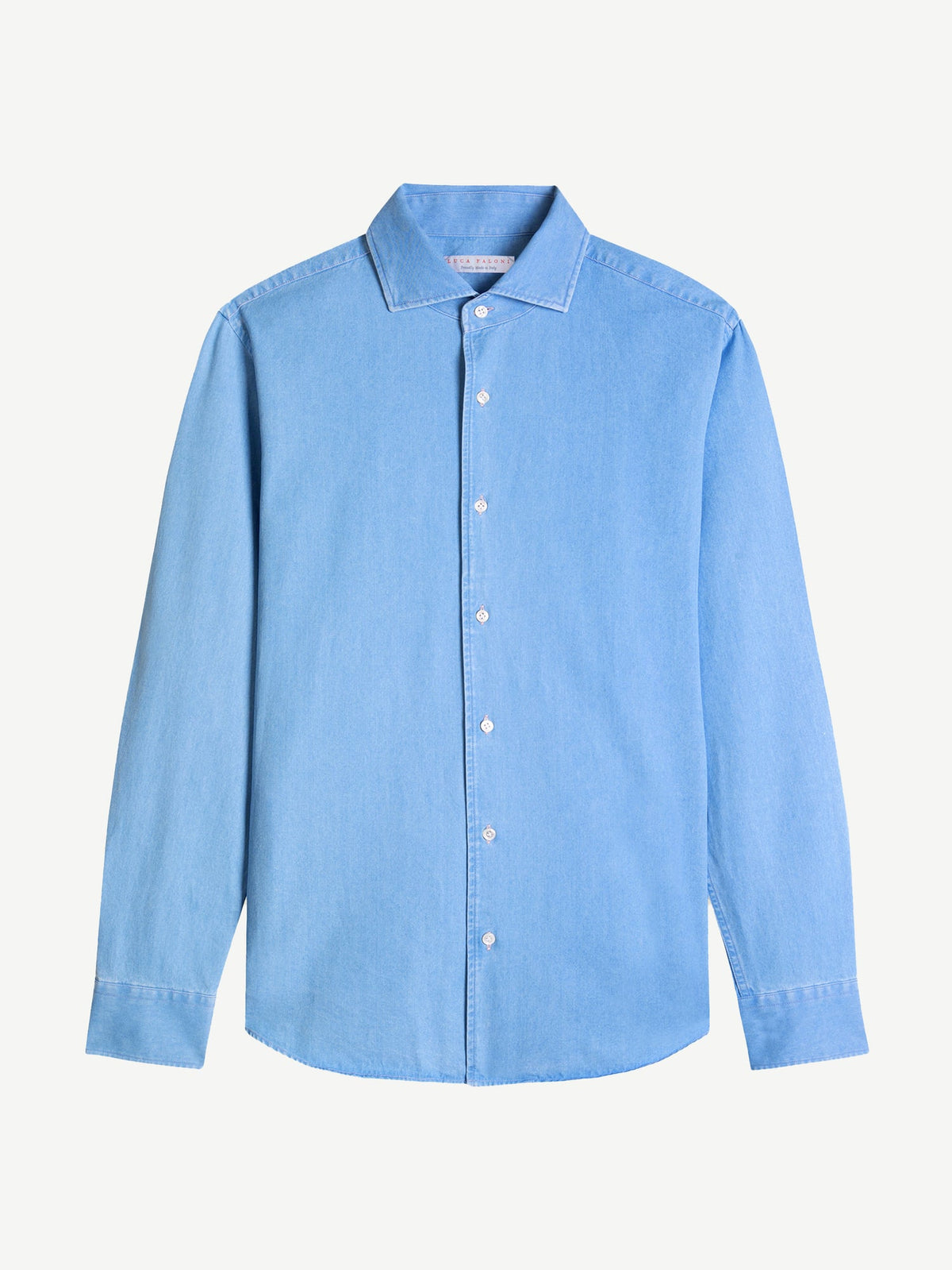 Luca Faloni Denim Classic Shirt - Light Blue - view 5