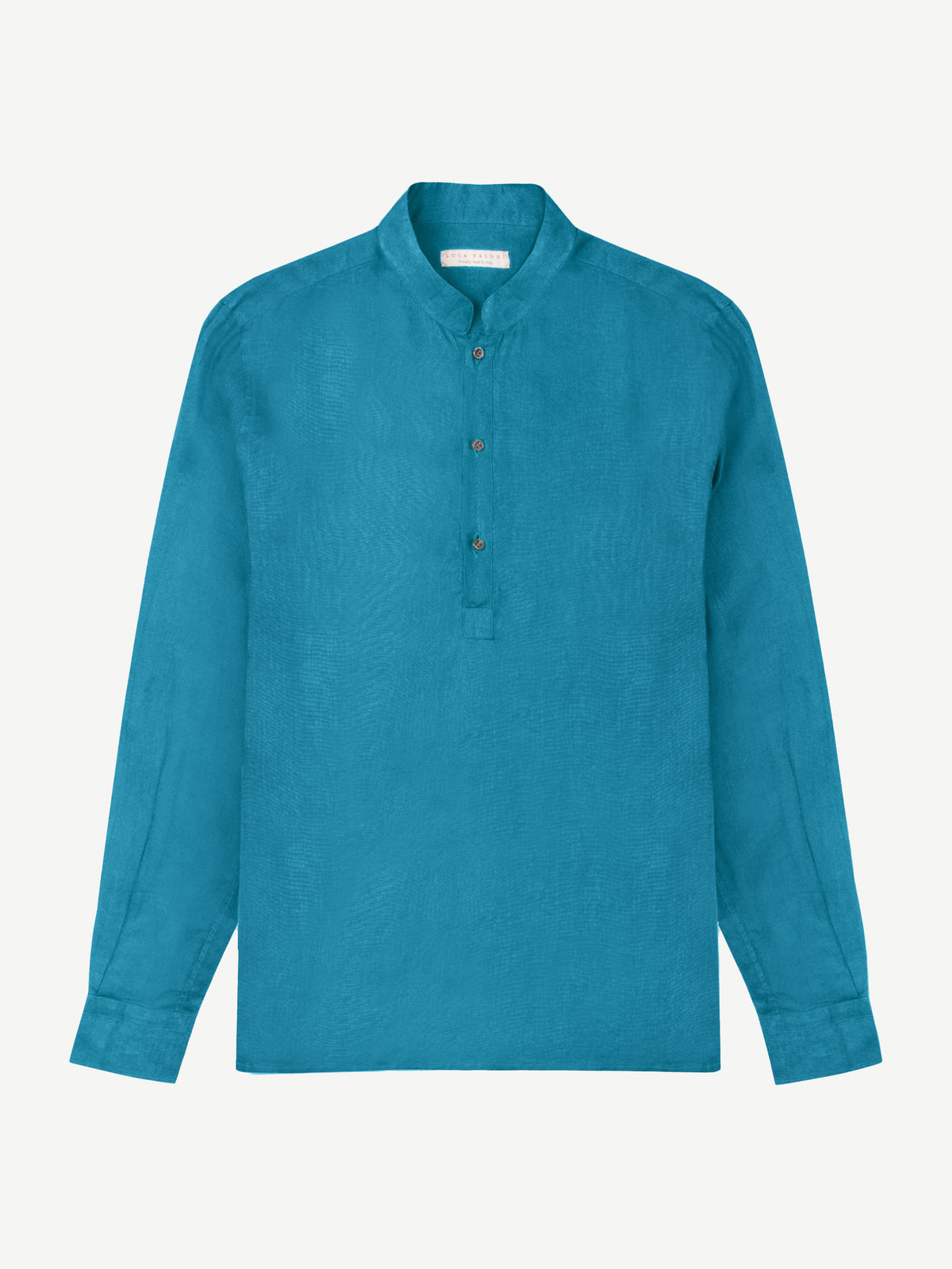 Luca Faloni Linen Forte Shirt - Blue Lagoon - view 5
