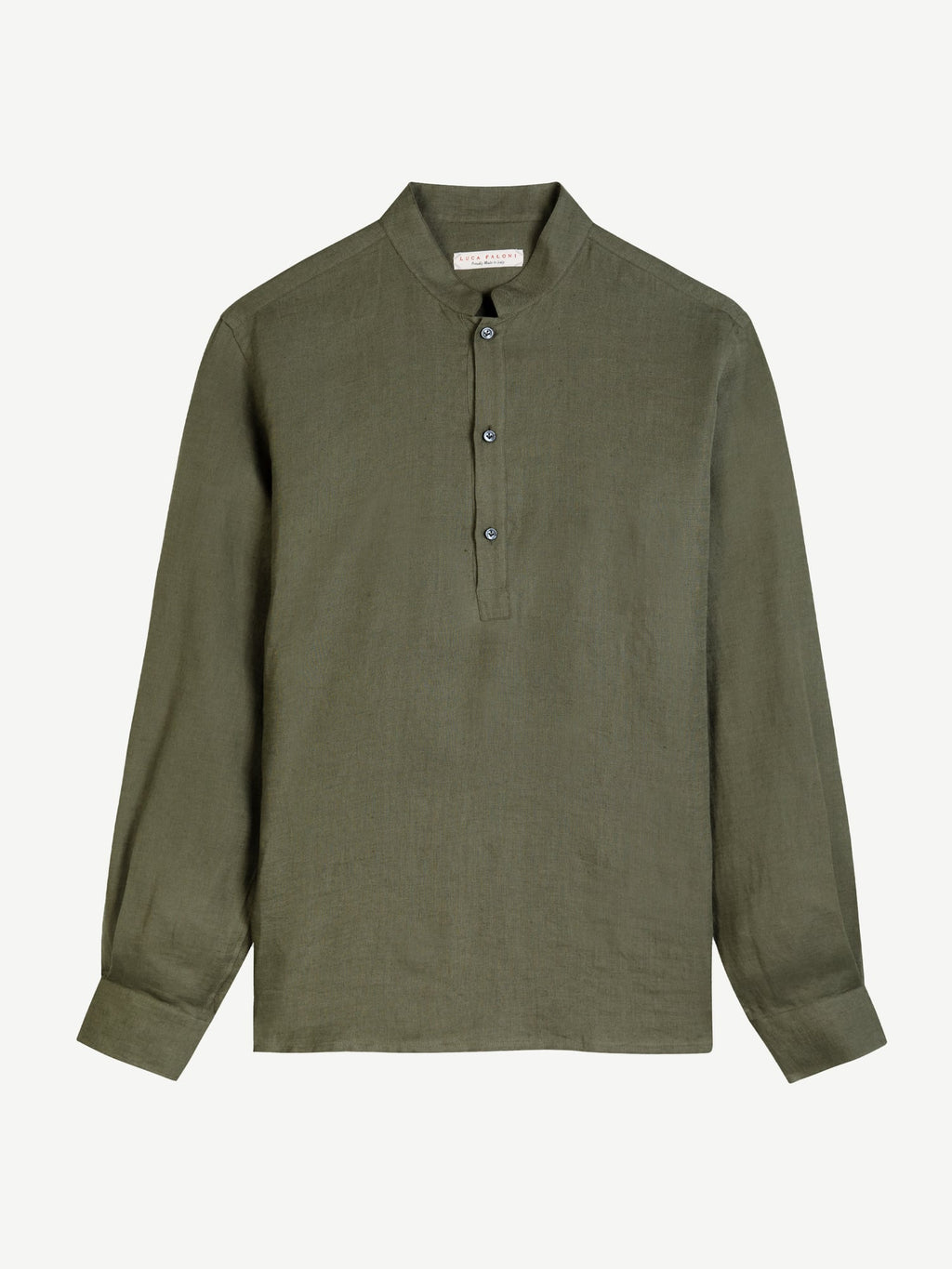 Luca Faloni Linen Forte Shirt - Khaki Green - view 5
